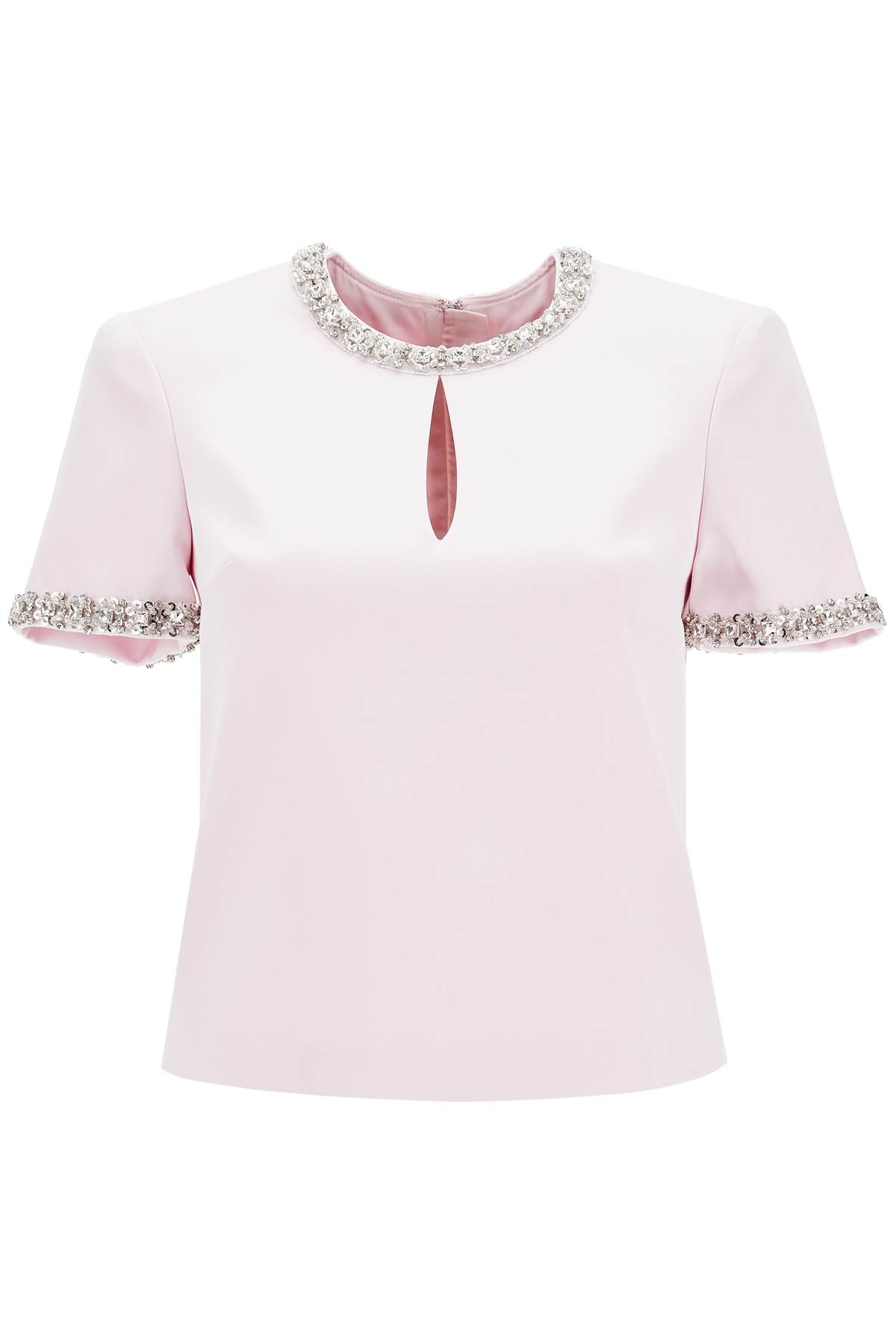 pink Satin Embellished Top