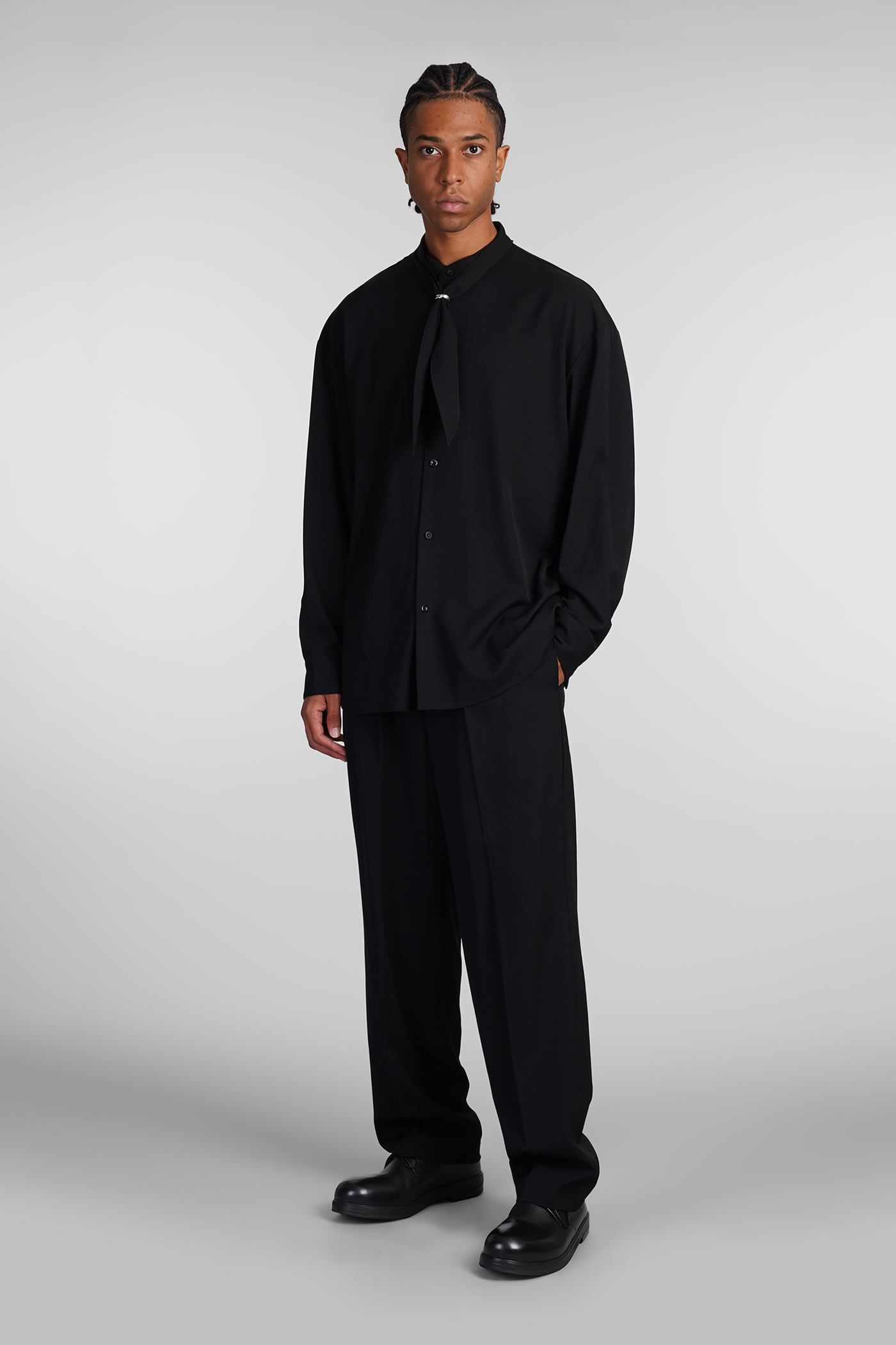 Shop Attachment Shirt In Black Wool