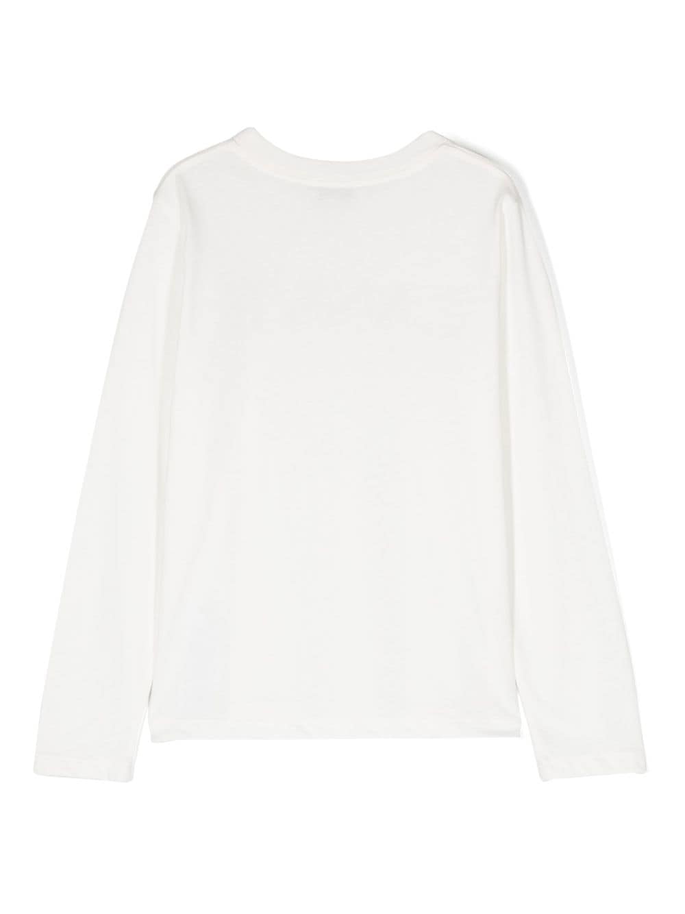 Shop Lanvin T-shirt Nera In Jersey Di Cotone Bambino In Bianco