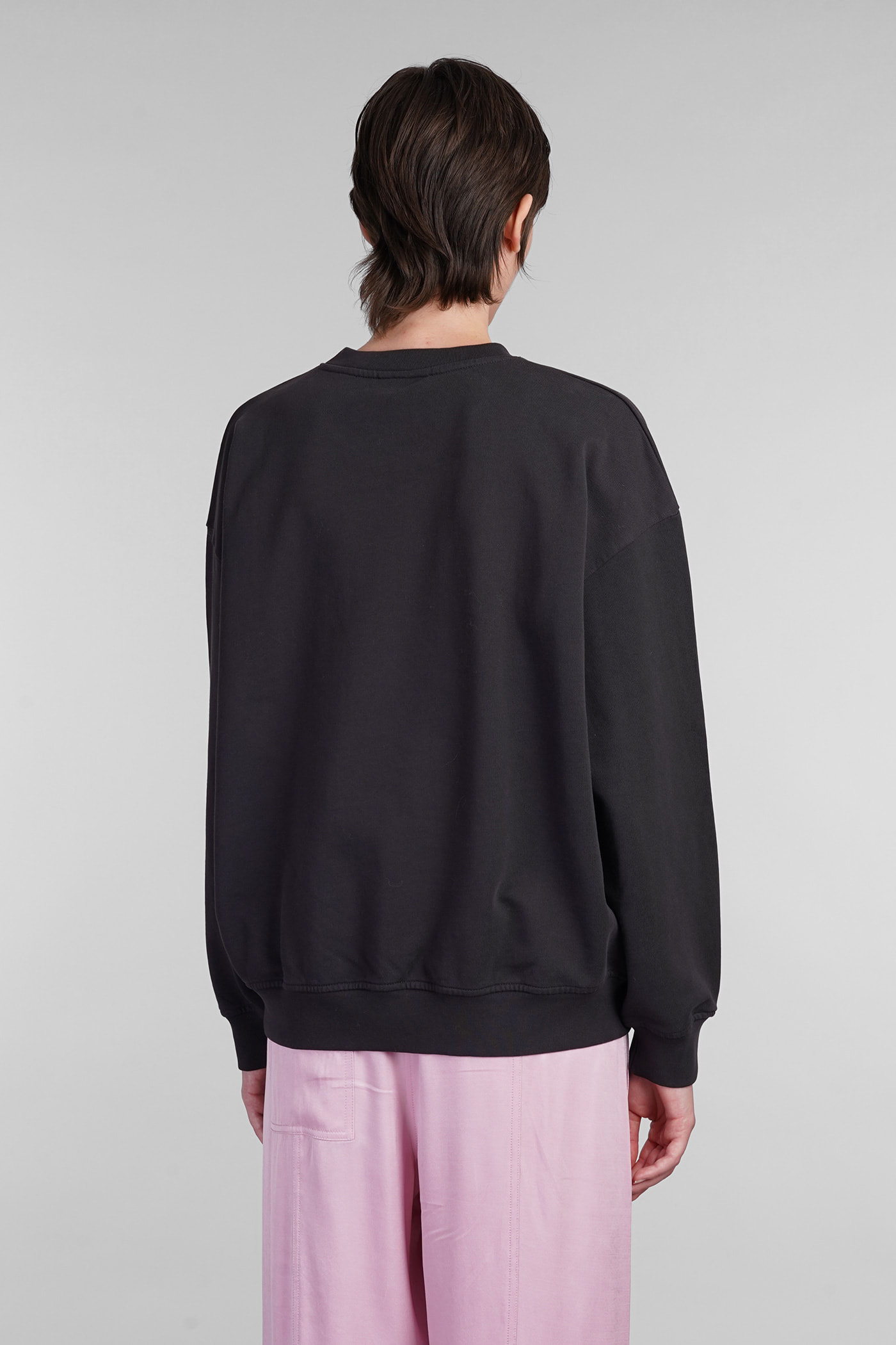 Shop Ganni Sweatshirt In Black Cotton