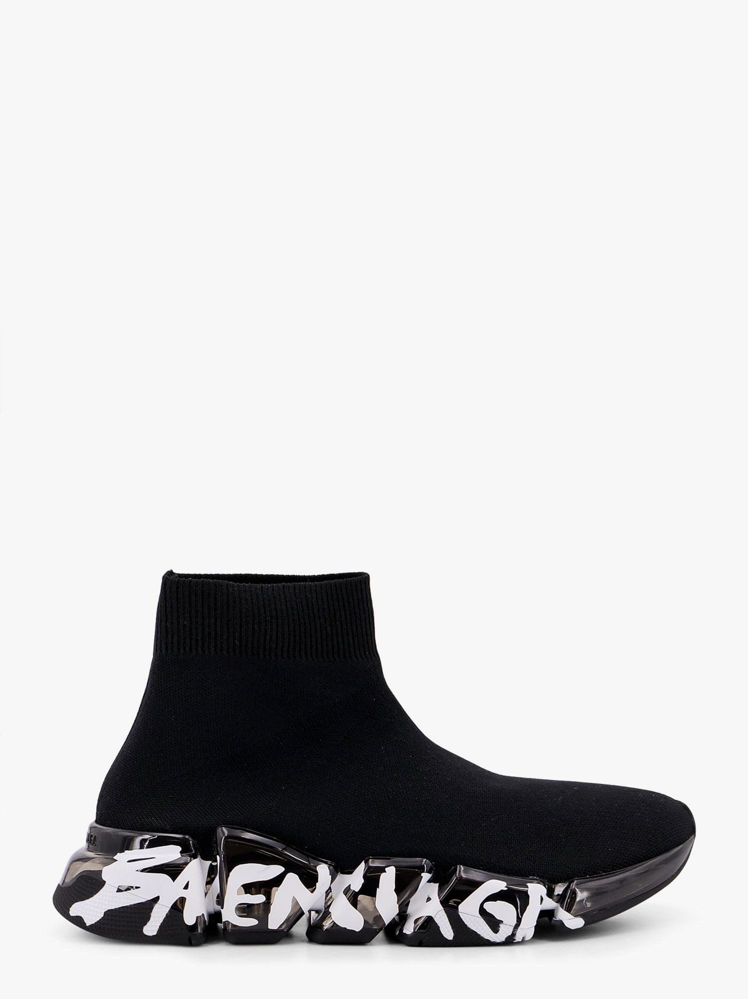 Balenciaga Speed 2.0 Graffiti Recycled Knit Sneaker In Black