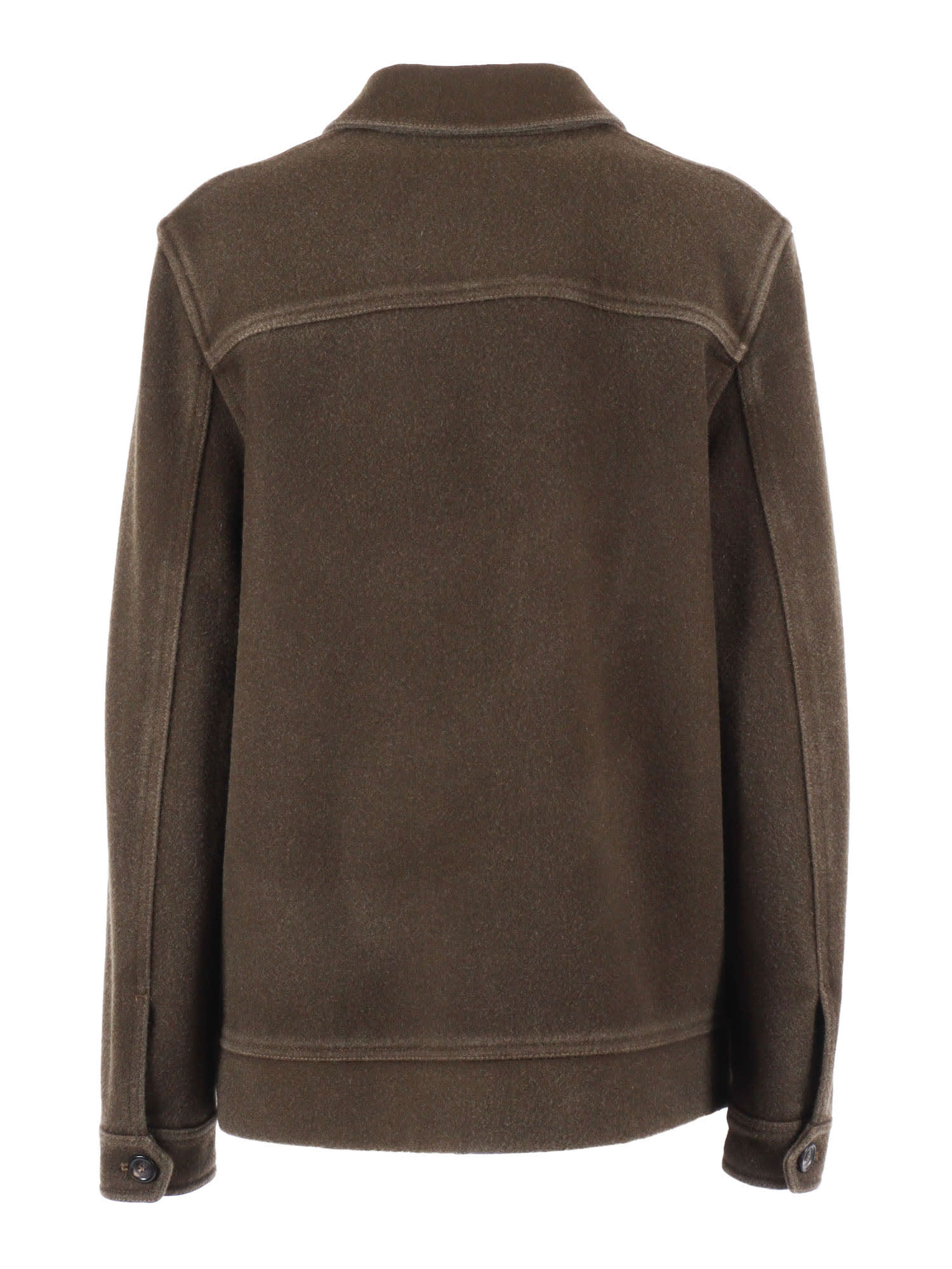 Circolo 1901 Structured Virgin Wool Work Jacket With Button-up Front In Brown