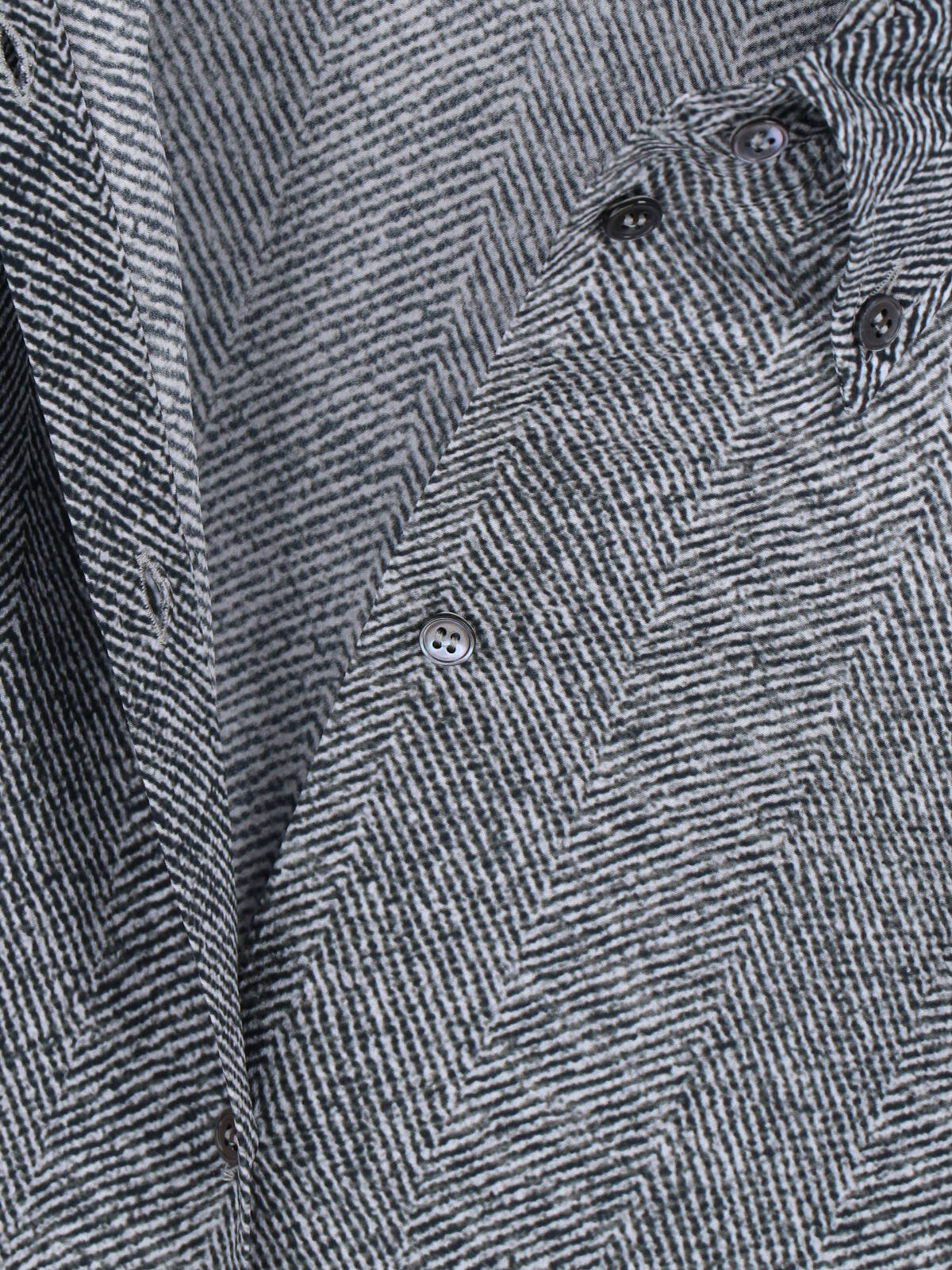 Ermanno Scervino Casual Long Sleeve Herringbone Pattern Top In Gray