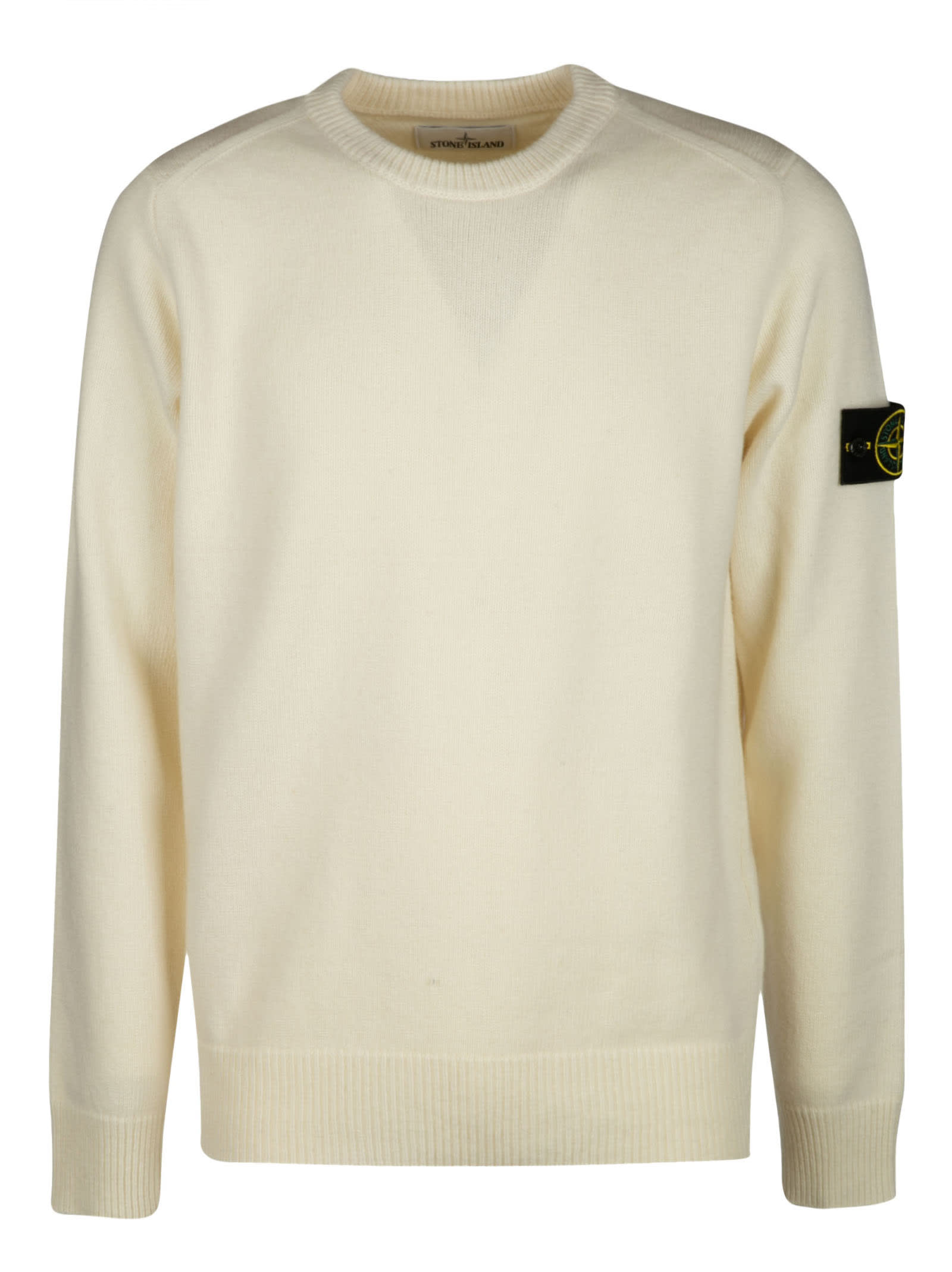 Stone Island Logo Patched Ribbed Sweater