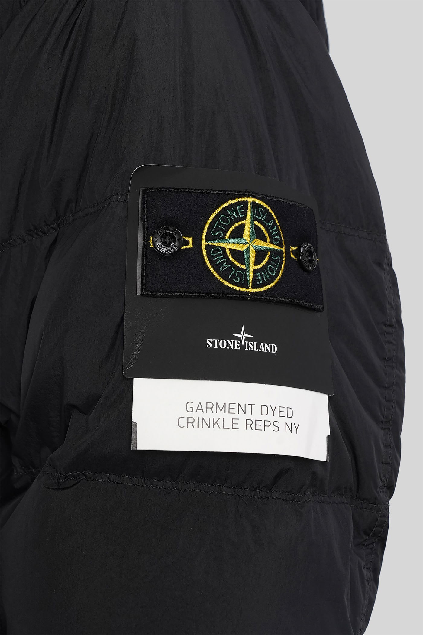 Stone Island Down Jacket In Lightweight Recycled Nylon Reps In Black