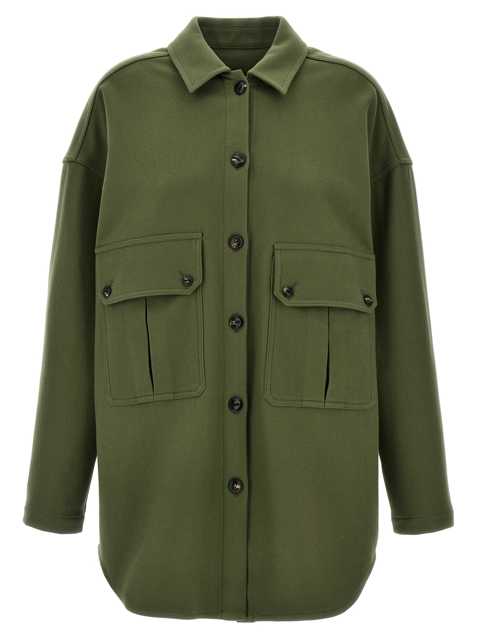 Shop Fortela Monika Overshirt In Green