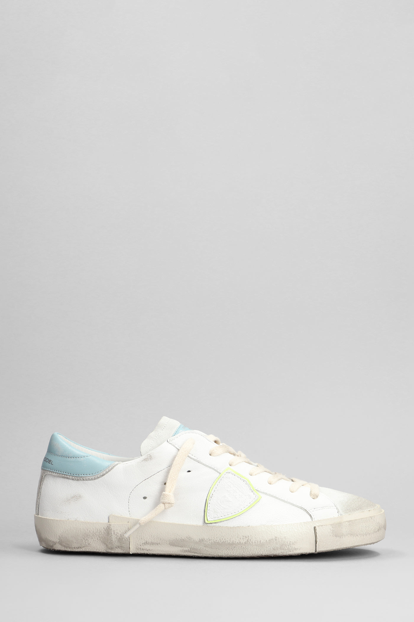 Prsx Low Sneakers In White Suede And Leather