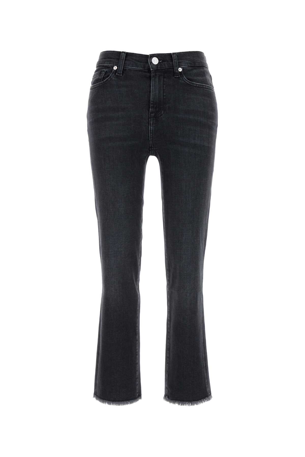 Shop 7 For All Mankind Dark Blue Stretch Denim Space Jeans In Black