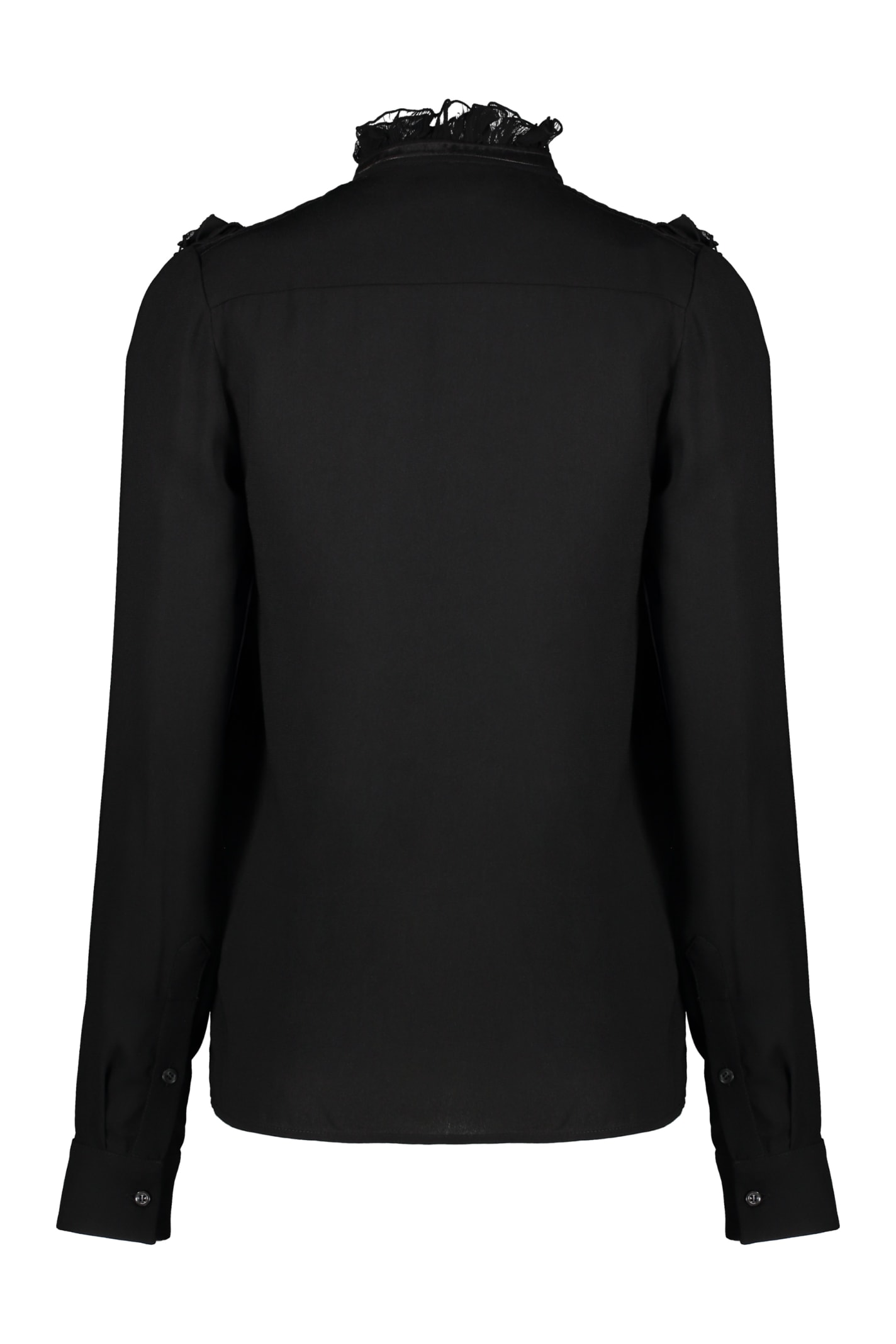 Shop Dsquared2 Embroidered Cotton Blouse In Black