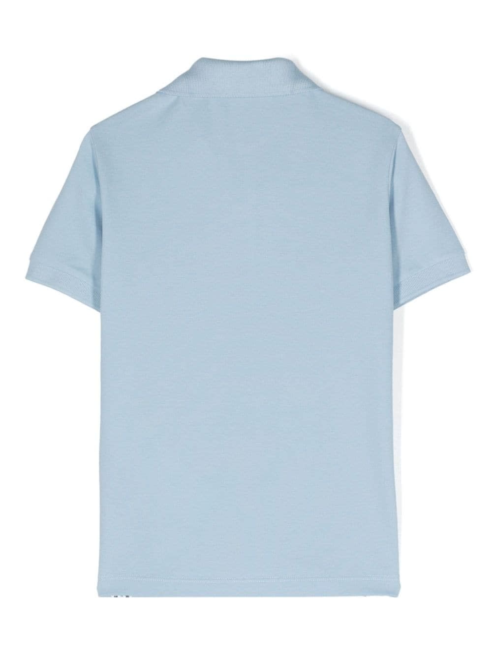 Shop Stone Island Junior Light Blue Polo Shirt With Logo Patch