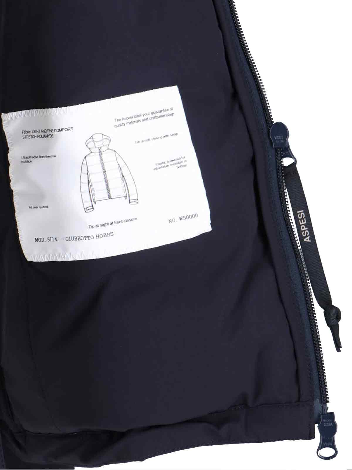 Aspesi Padded Down Jacket In Blue