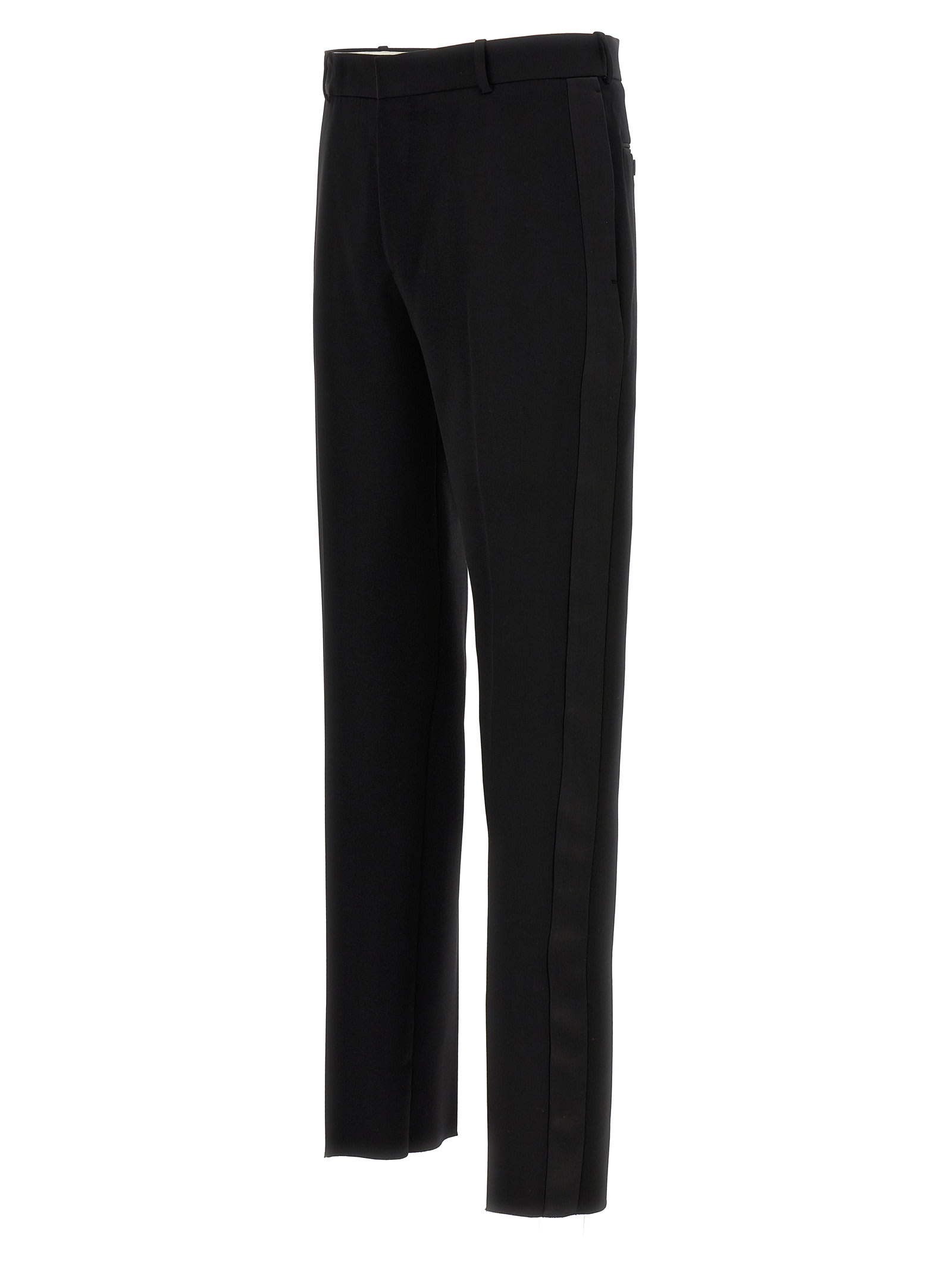 Shop Alexander Mcqueen Tucked-up Evening Pants In Black