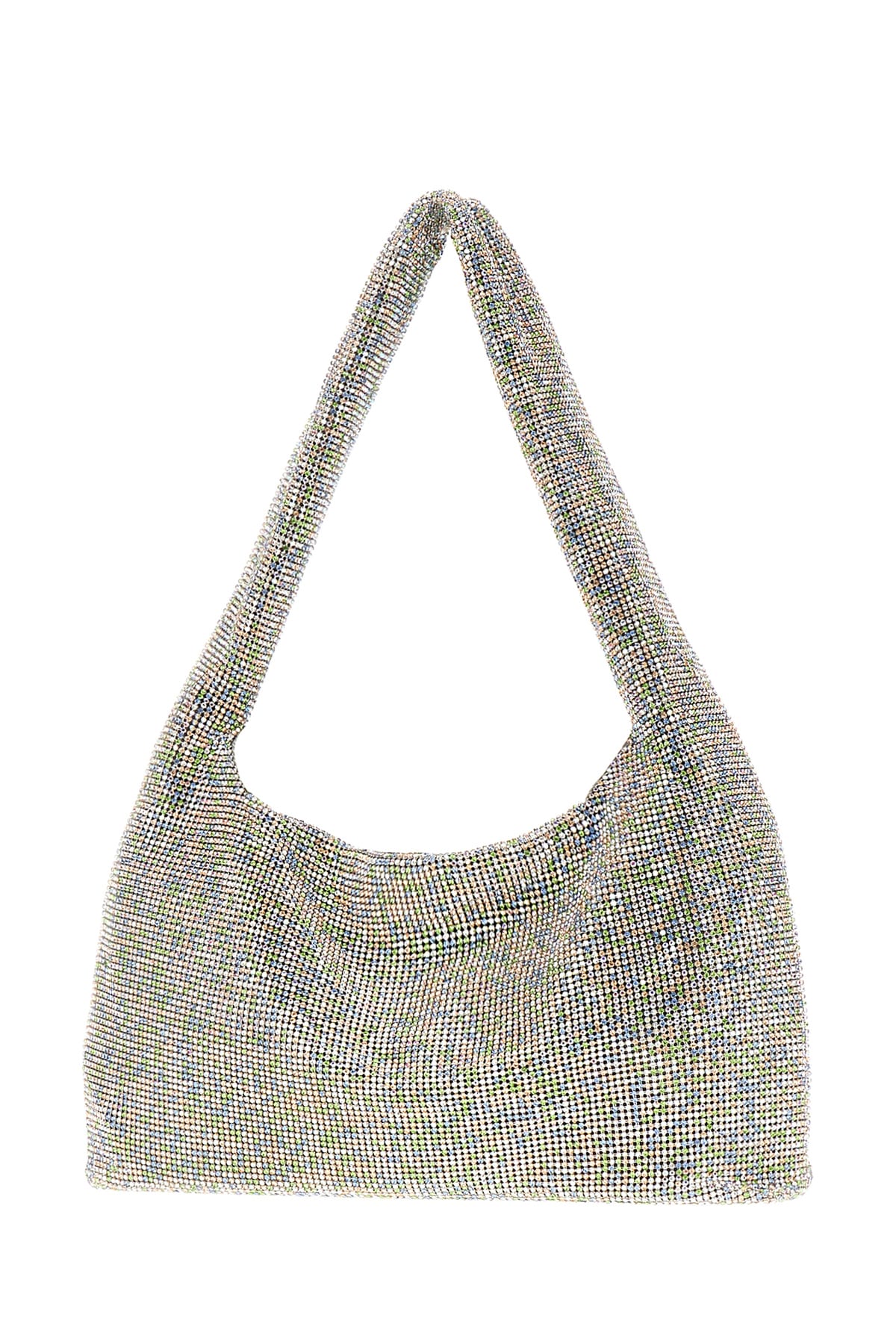 Shop Kara Embellished Mesh Armpit Shoulder Bag In Pixelmelange