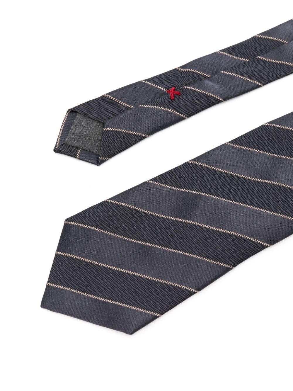 Shop Brunello Cucinelli Colored Tie In Lead Panama