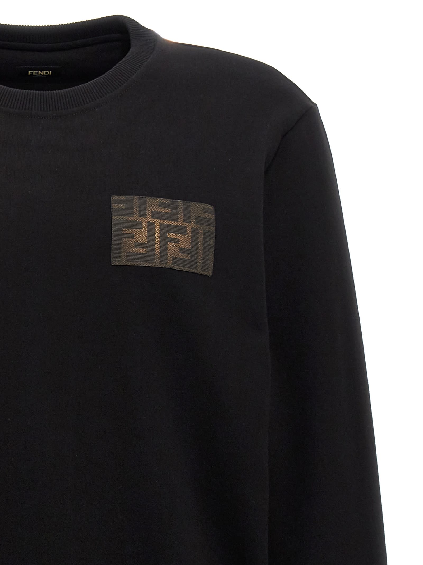 Shop Fendi Ff Eclissi Sweatshirt In Black