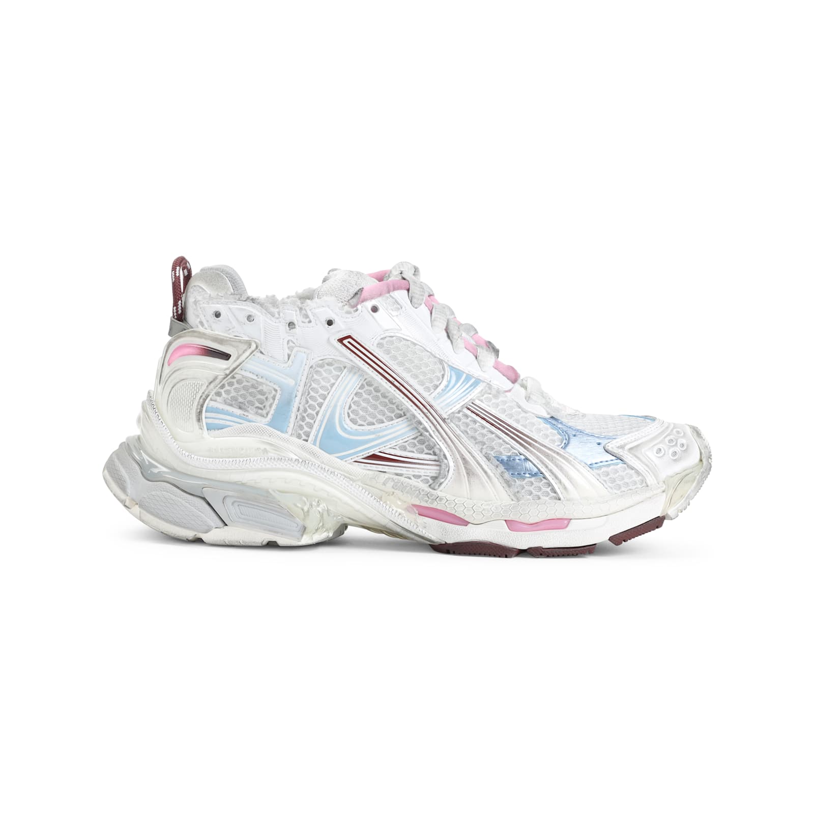 Balenciaga Sneaker Runner White Blue Pink Brown In White