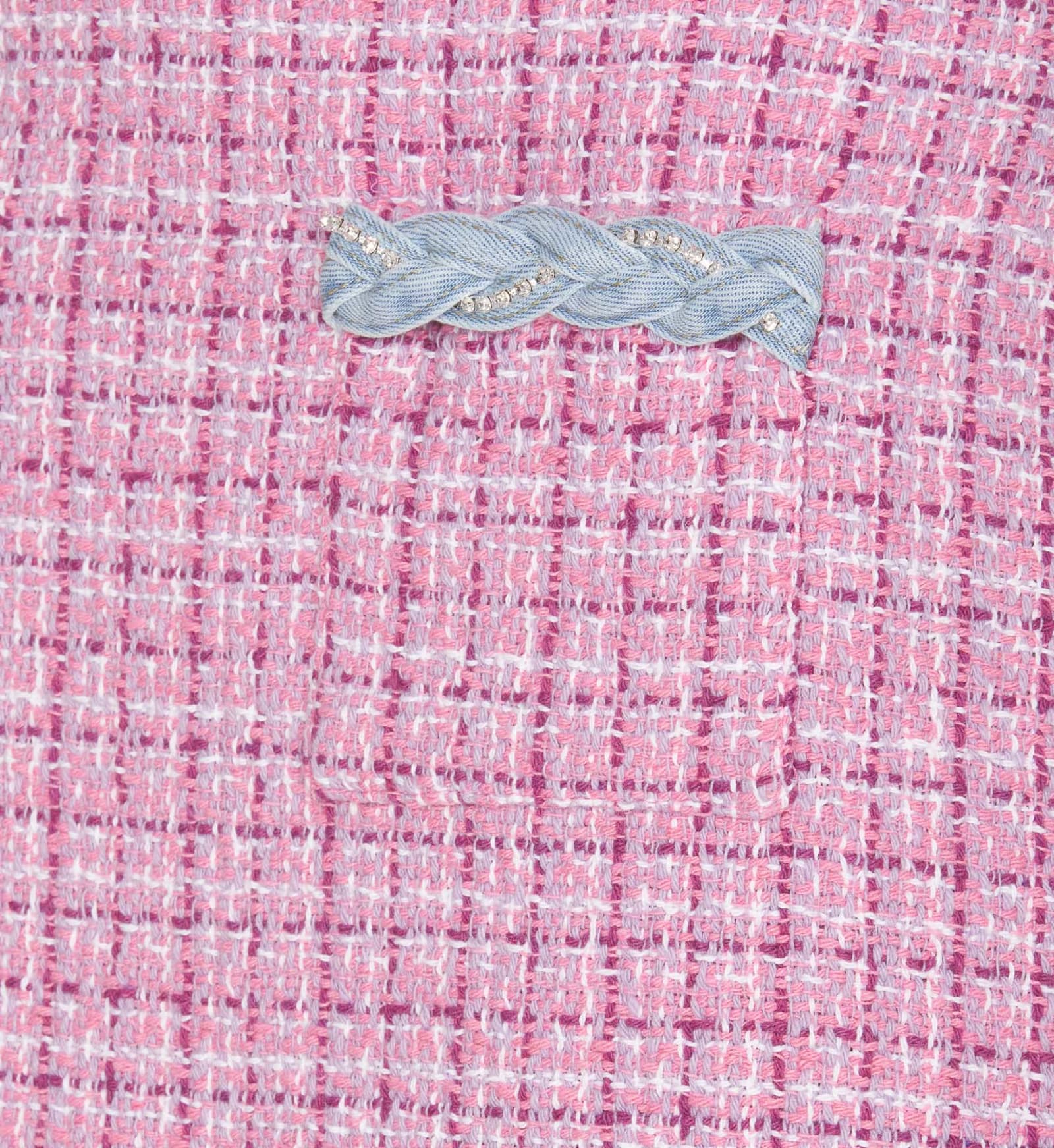 Shop Liu •jo Boucle Mini Skirt In Pink