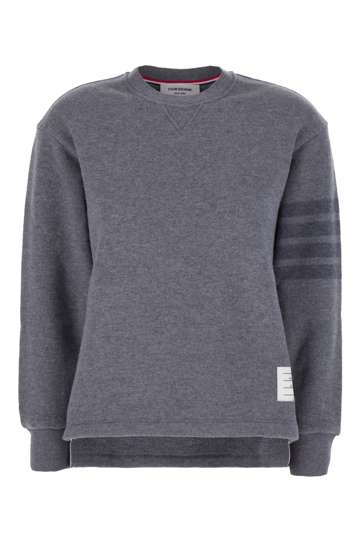 THOM BROWNE GREY WOOL OVERSIZE SWEATER 