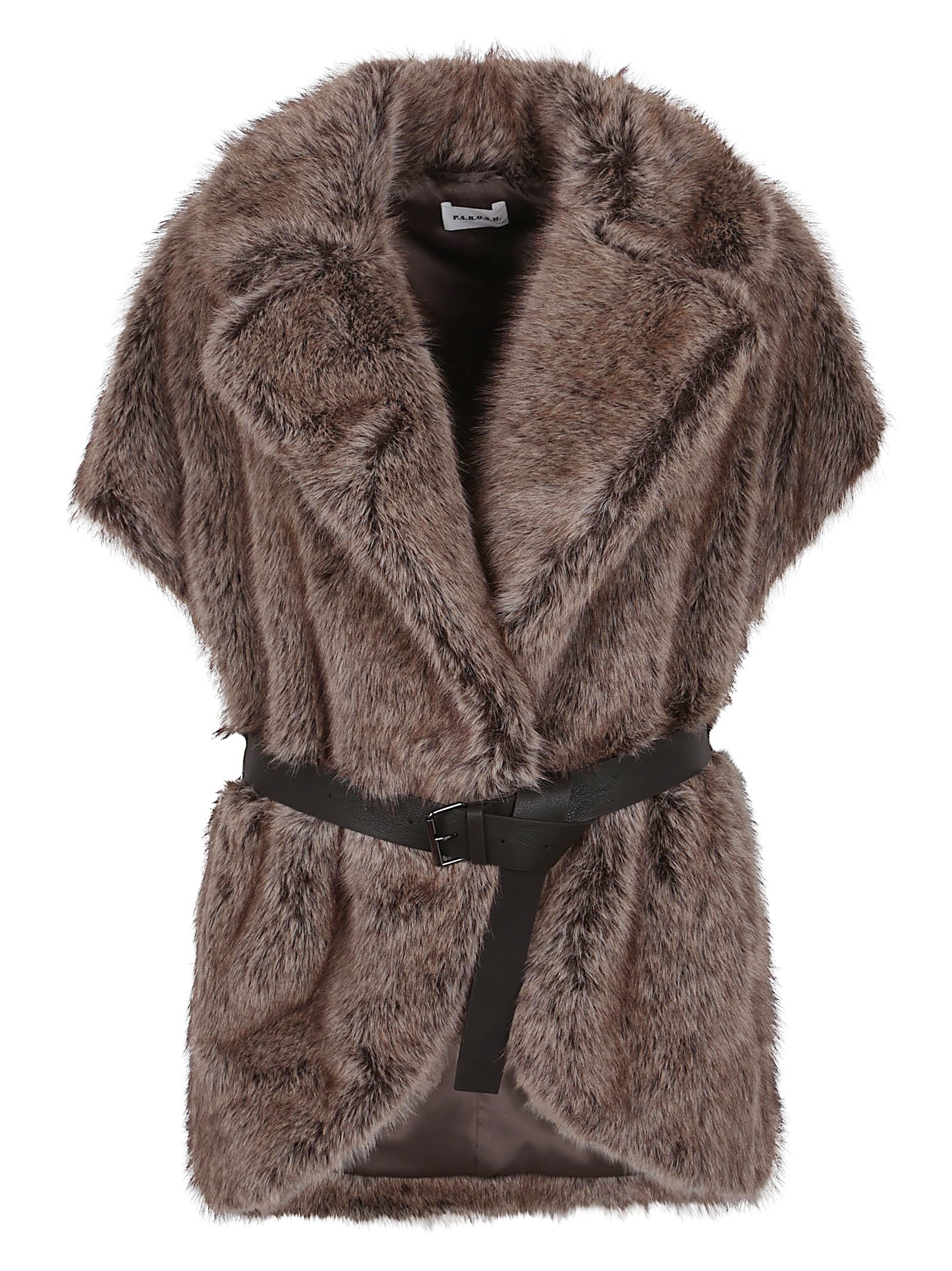 P.a.r.o.s.h Belted Gilet In Brown