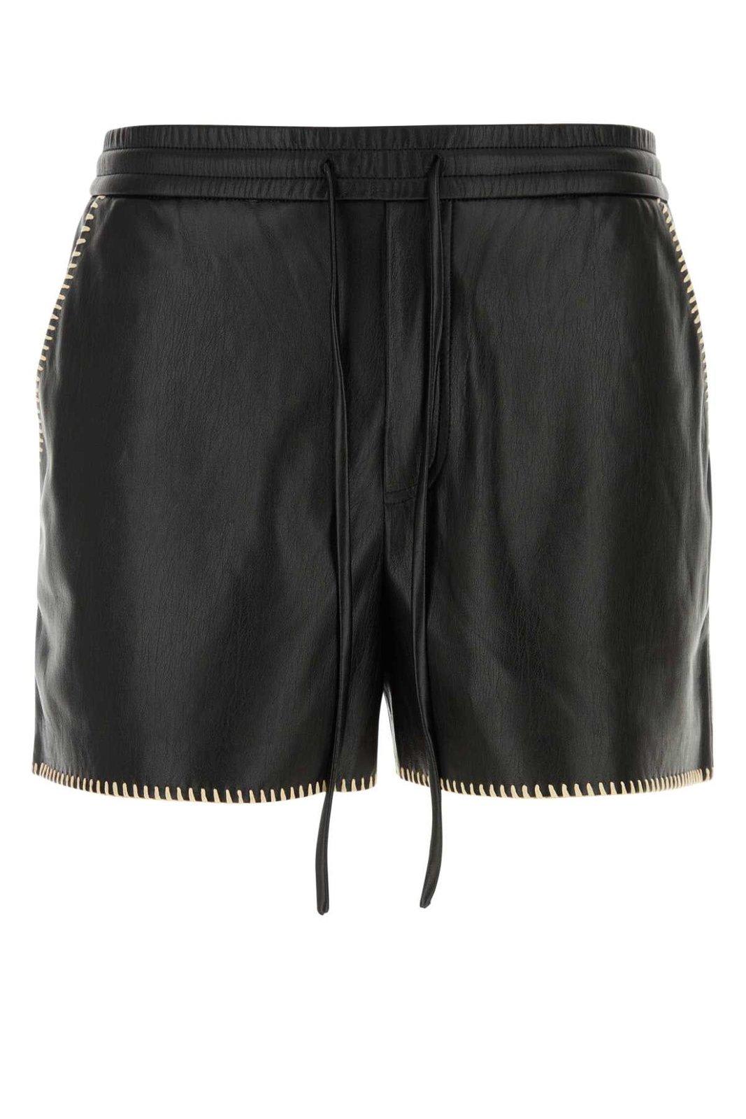 Shop Nanushka Amil Okobor Shorts In Black