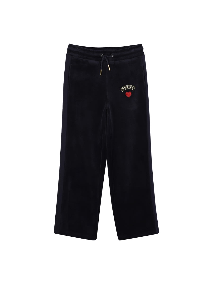 Sonia Rykiel Pants With Logo In Blue