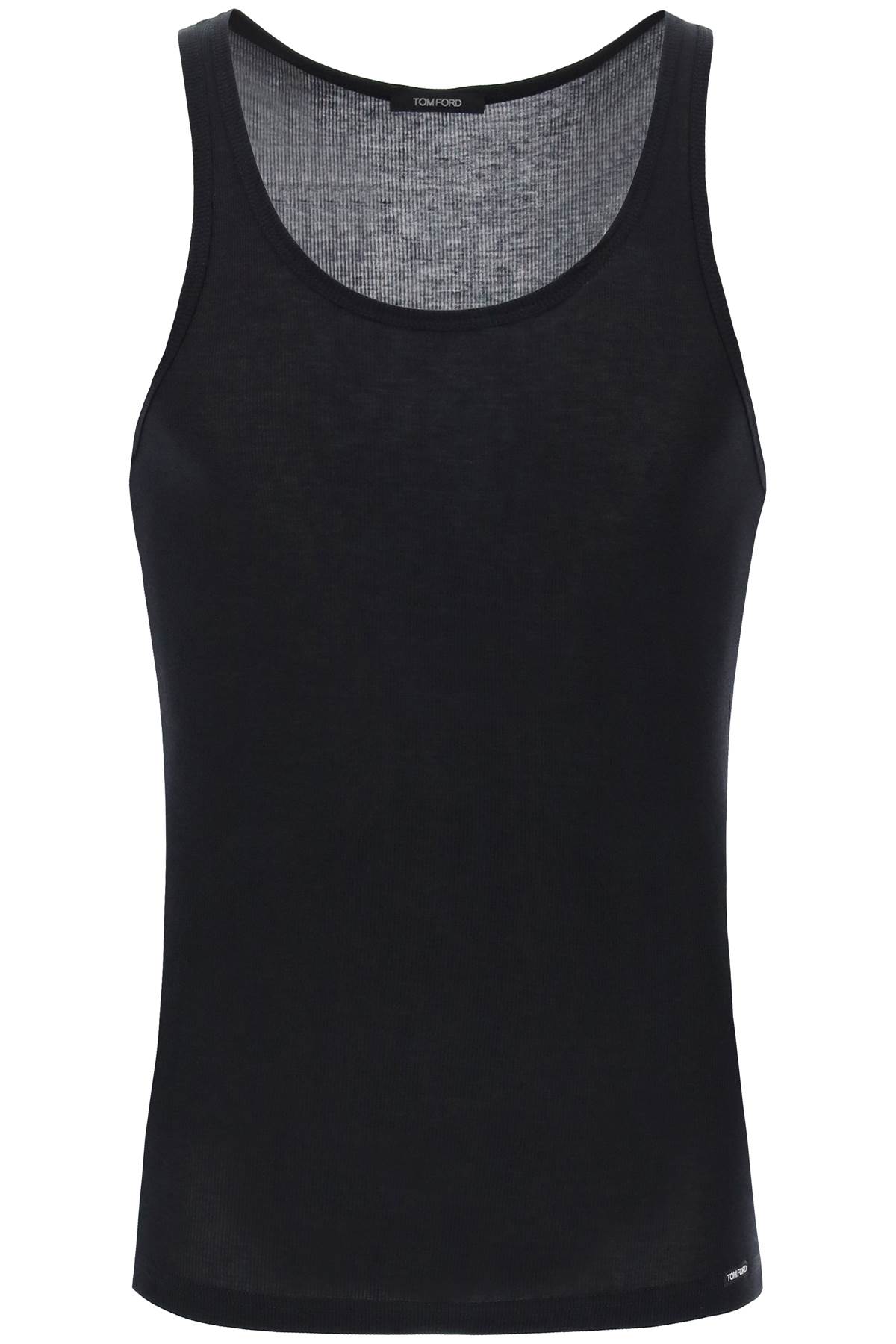 Black Cotton And Modal Tank Top