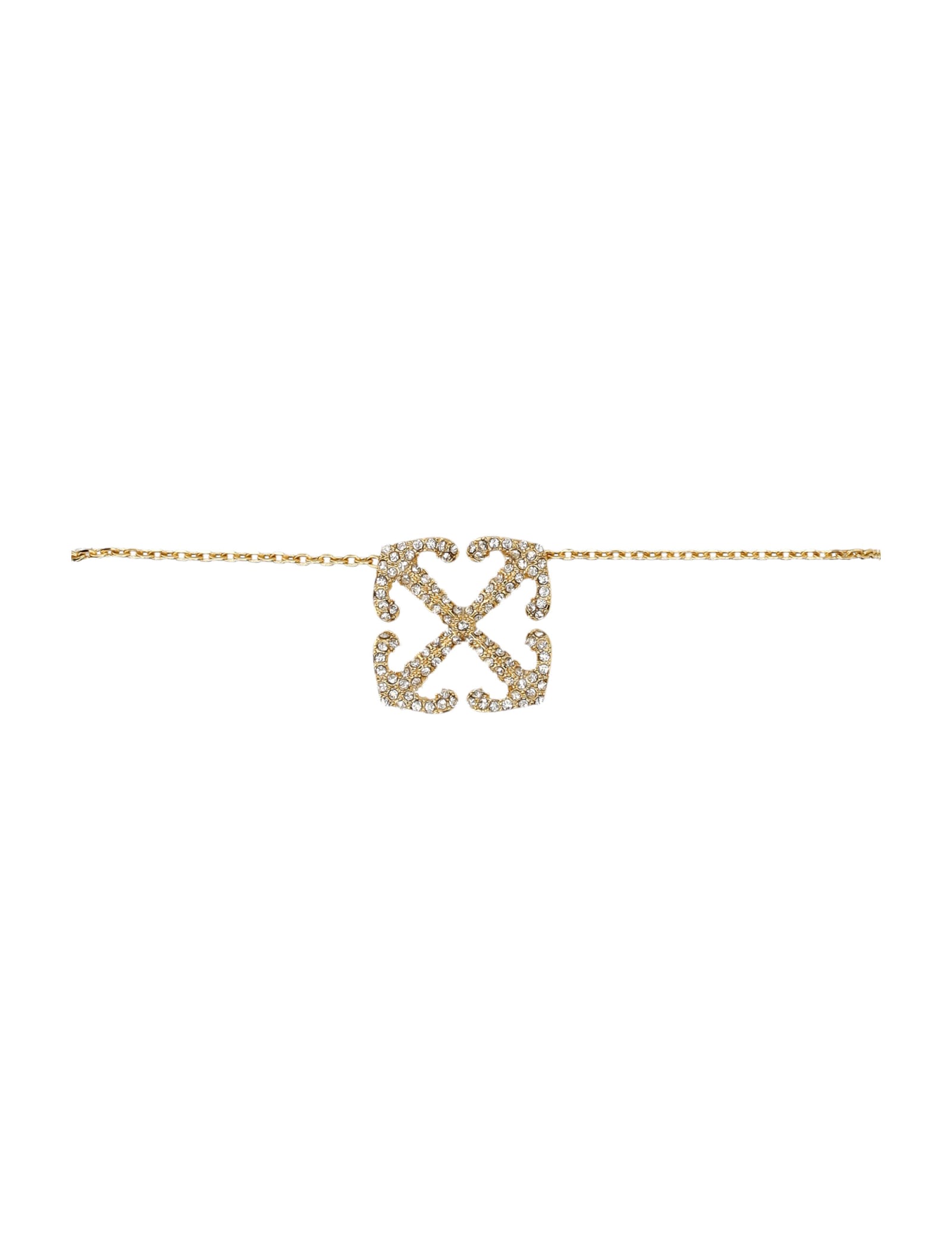 Shop Off-white Arrow Pav Endant Necklace In Oro