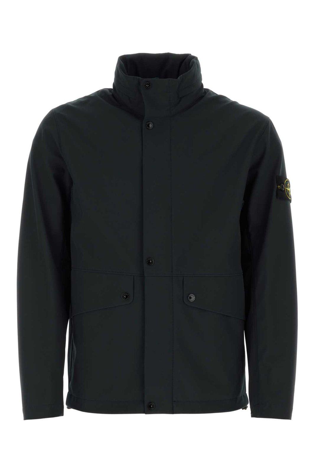 Shop Stone Island Logo Patch Hooded Jacket