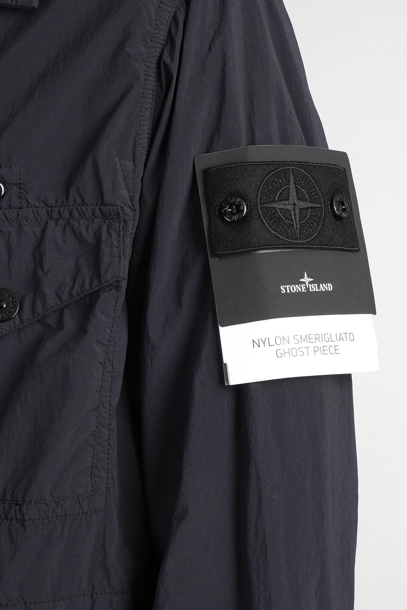 Stone Island Casual Jacket In Black Polyamide