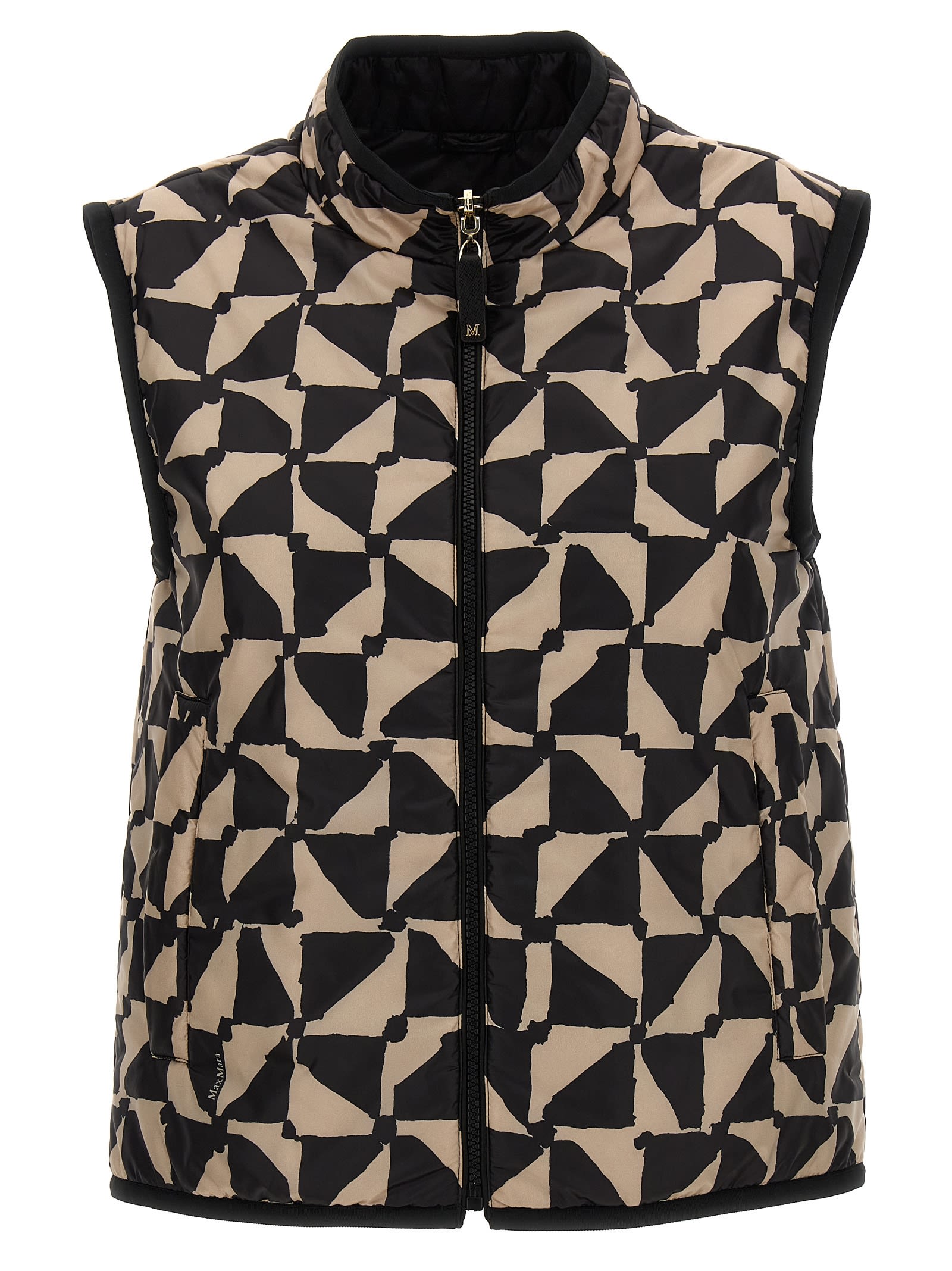 Shop Max Mara The Cube Lily Reversible Vest In Black/neutrals
