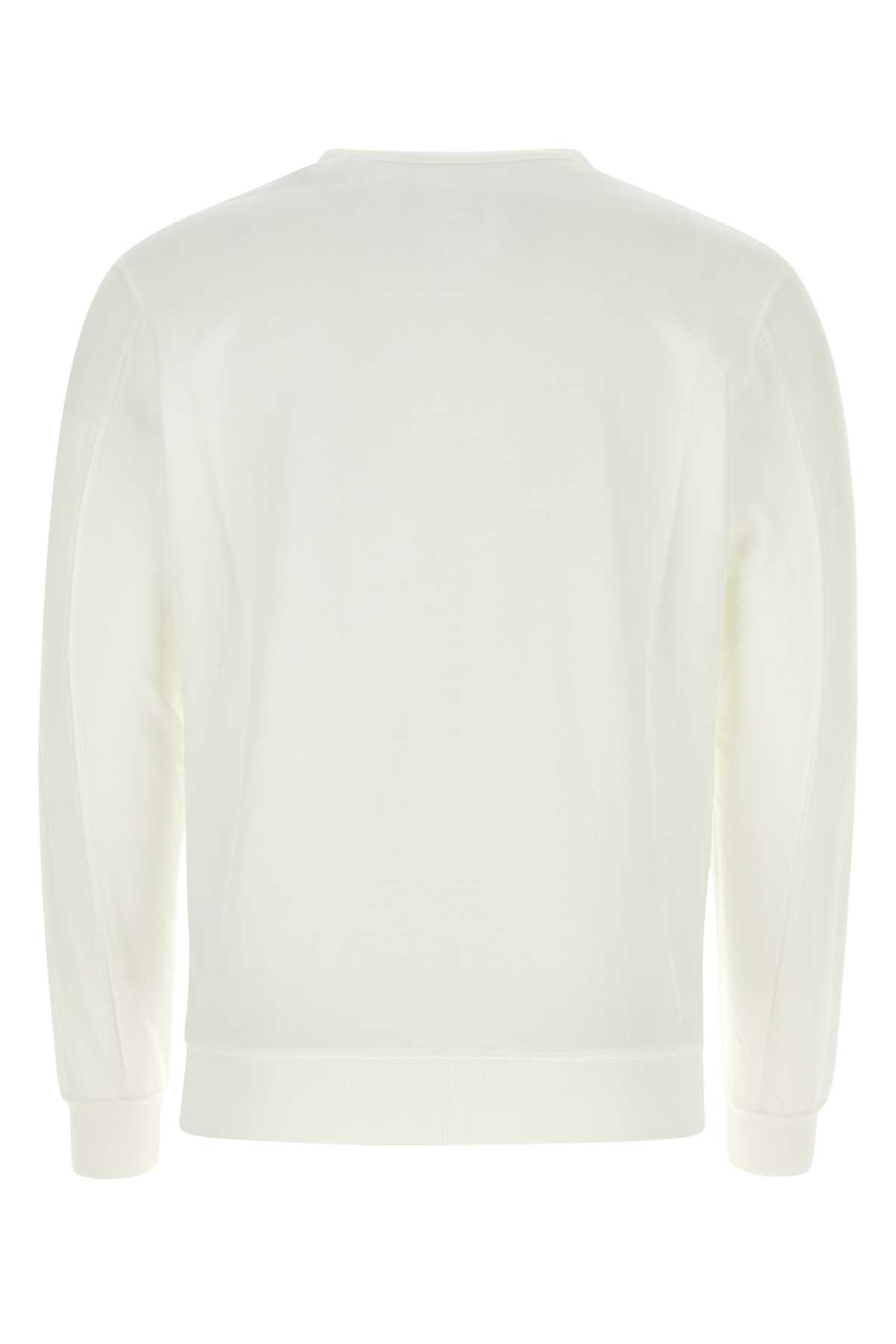 Shop C.p. Company White Cotton Sweatshirt In Gauzewhite