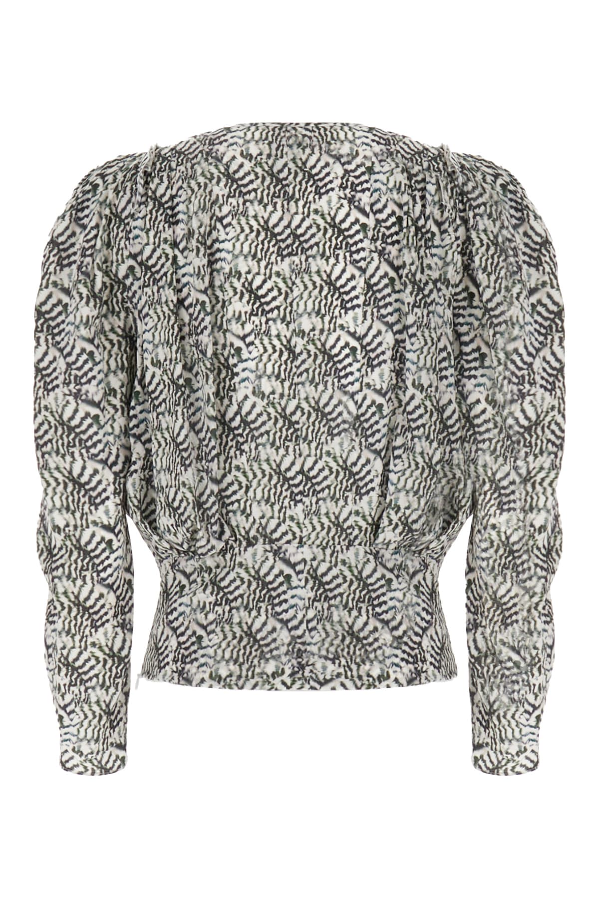 Shop Isabel Marant Printed Stretch Silk Blouse In 23ec