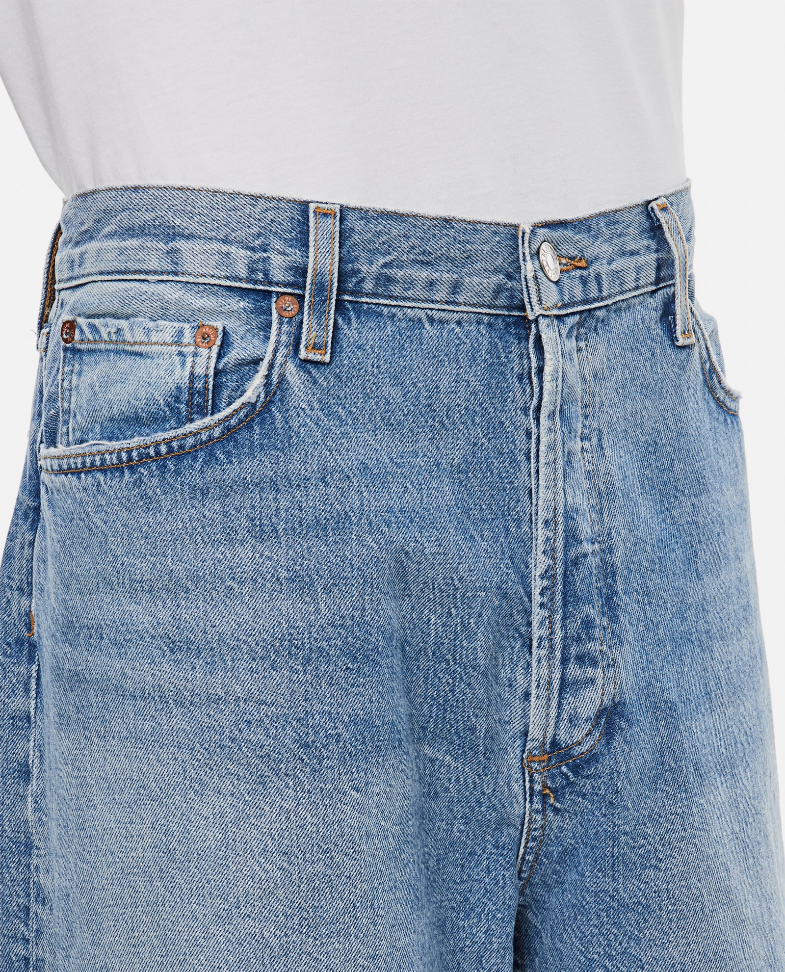 Shop Agolde Low Slung Baggy Jeans In Clear Blue