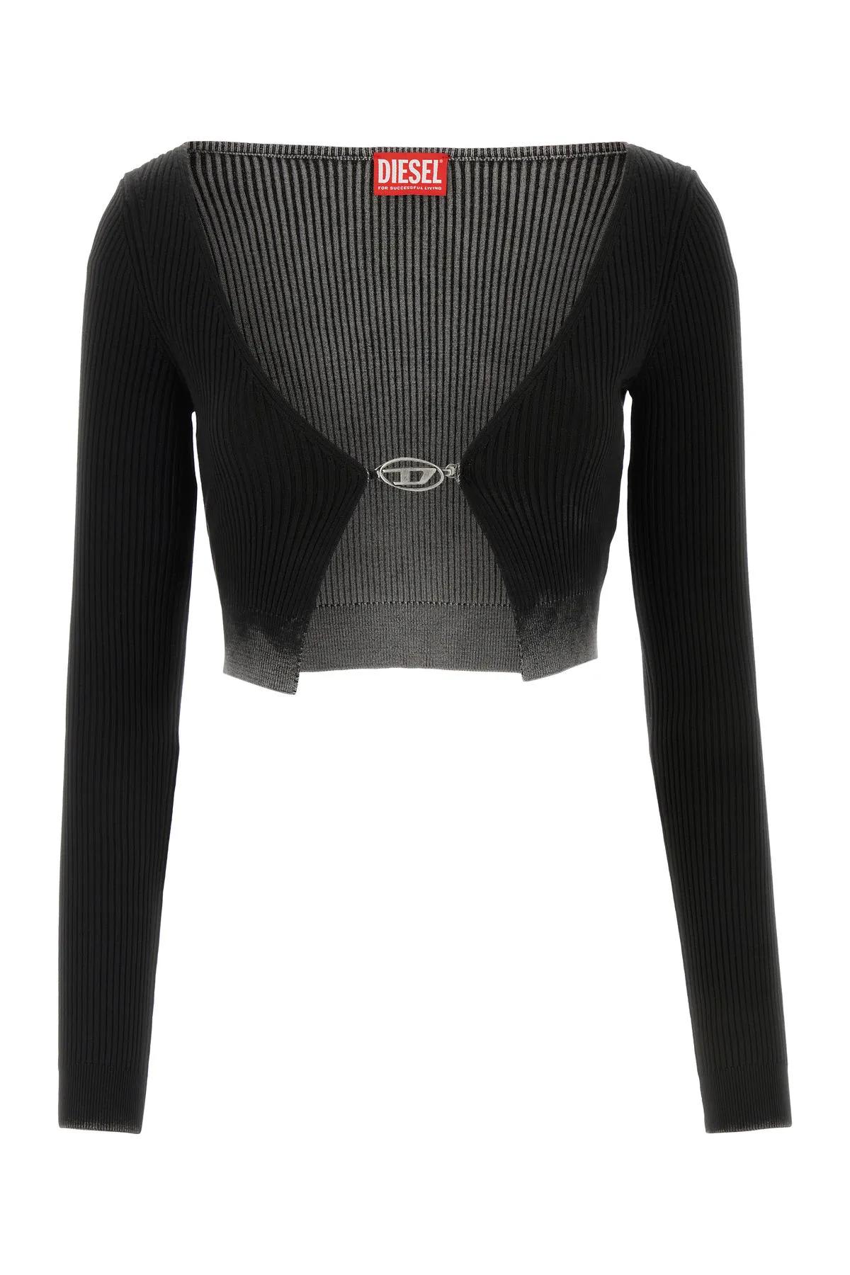 Shop Diesel Black Cotton M-latina Cardigan