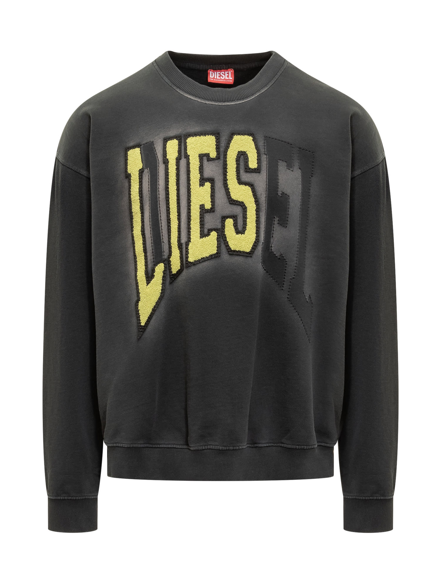 DIESEL SWEATSHIRT WITH SHADED EFFECT AND LOGO