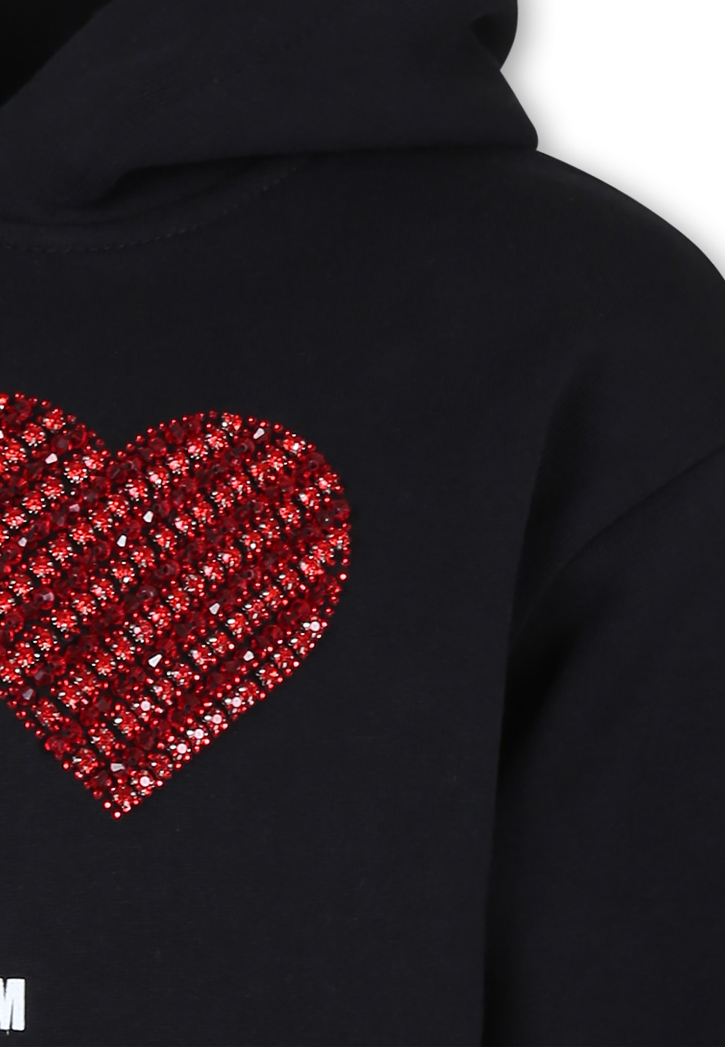 Shop Msgm Black Sweatshirt For Girl With Logo