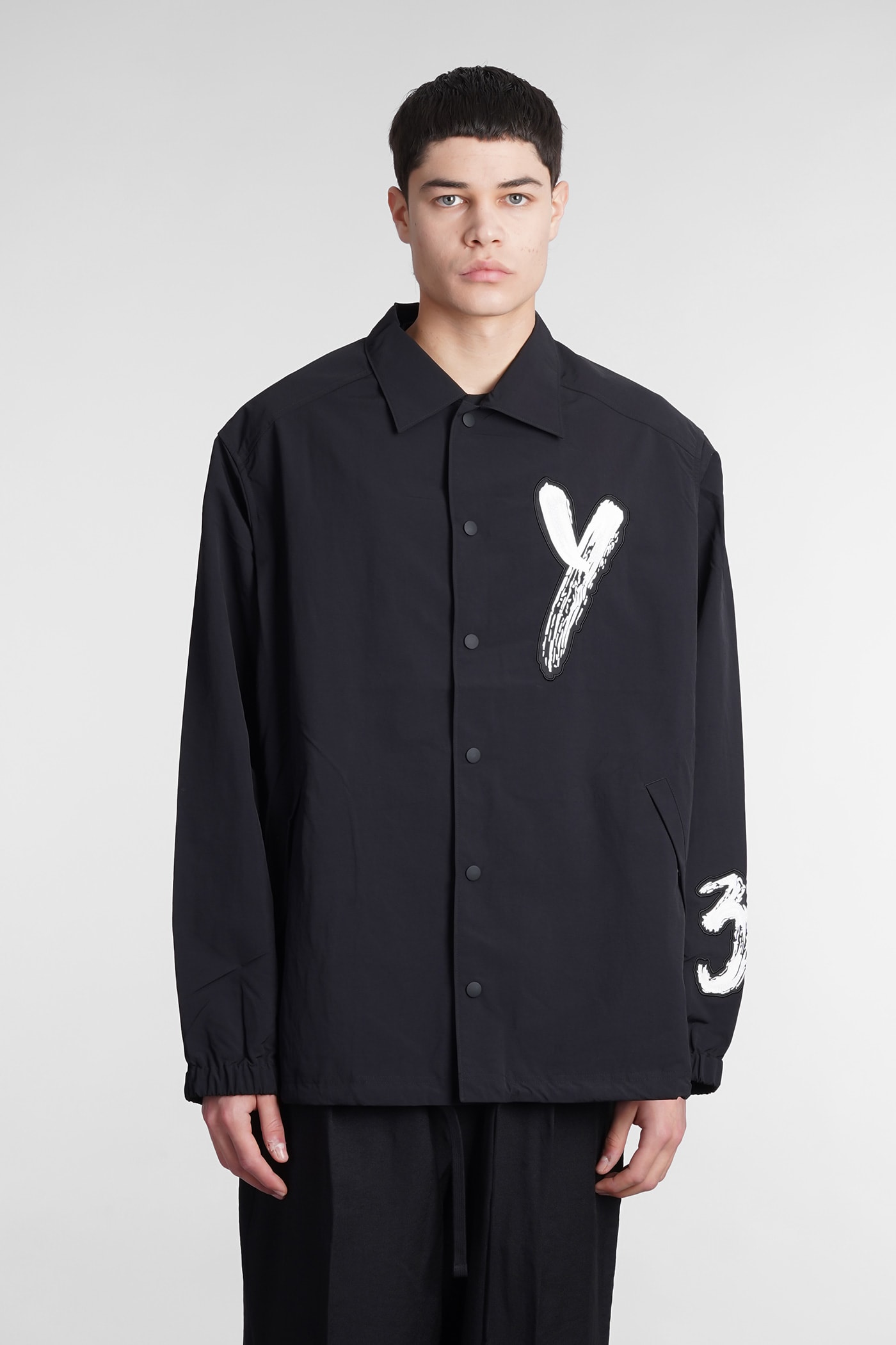 Y-3 CASUAL JACKET IN BLACK POLYESTER