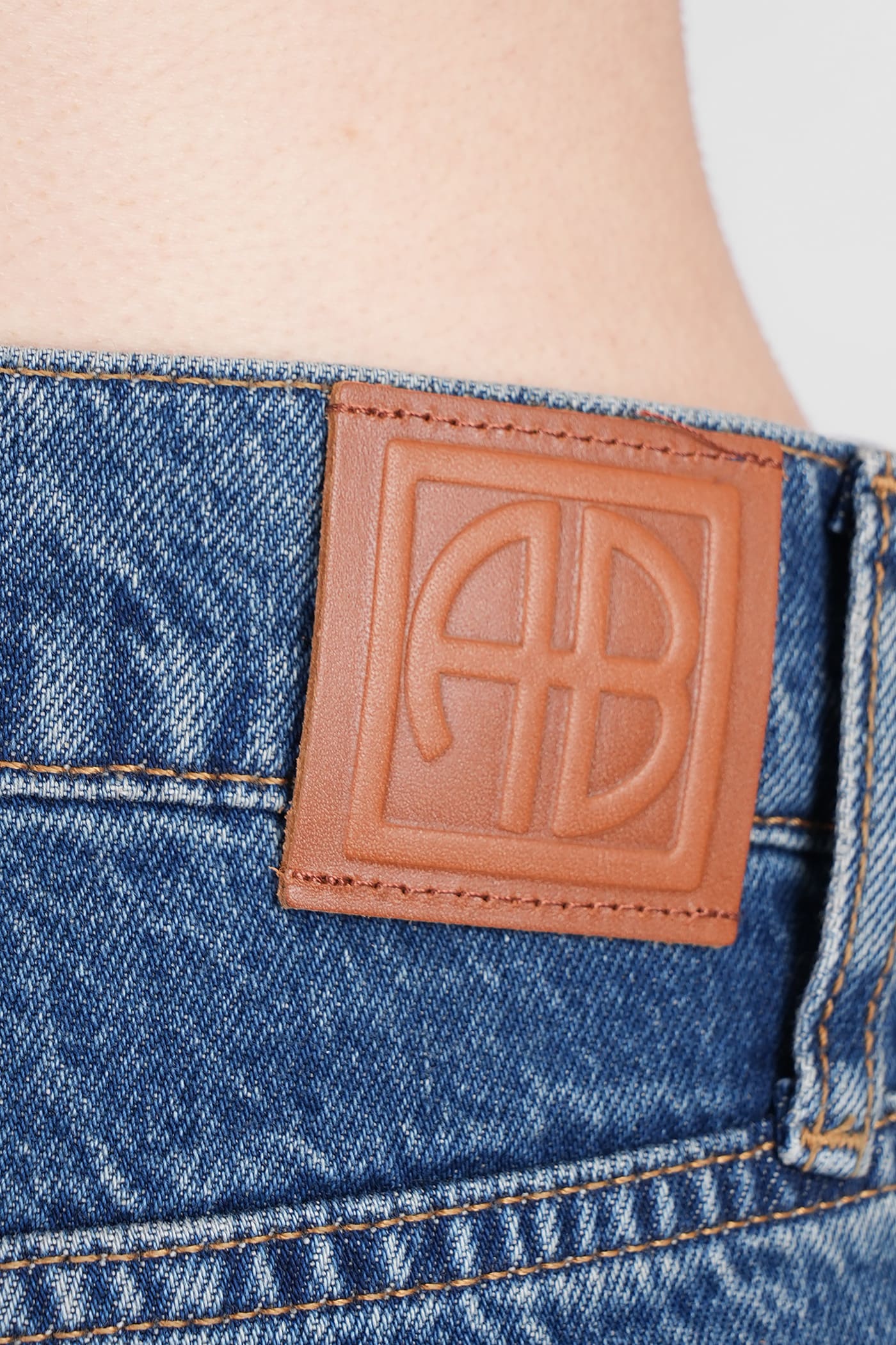 Shop Anine Bing Manon Jeans In Blue Cotton