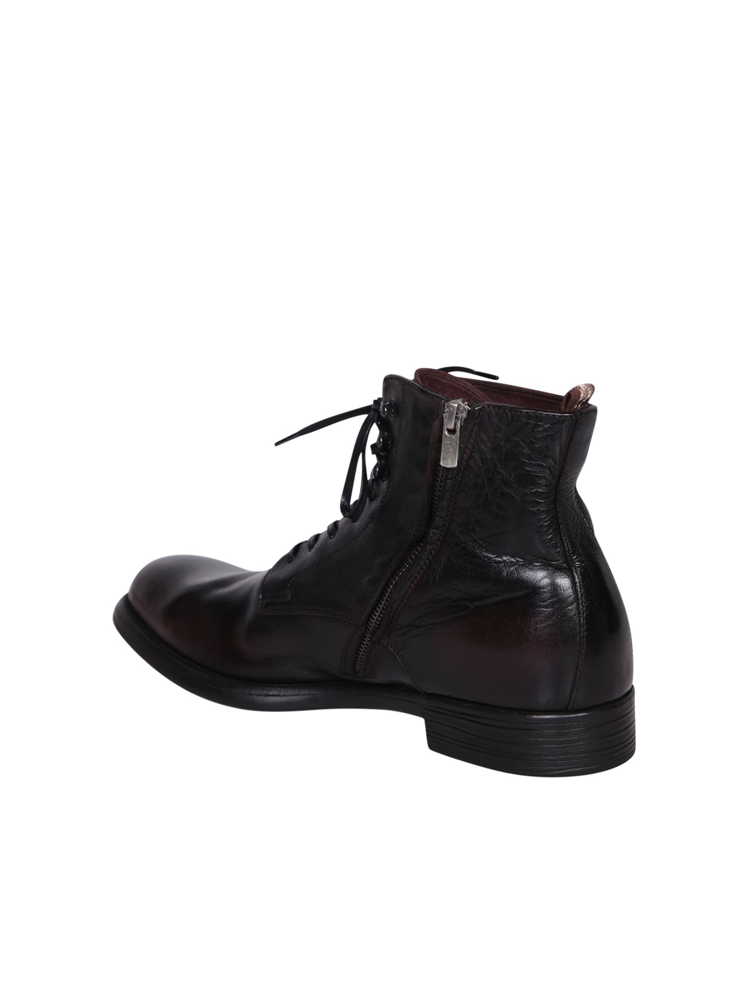 Shop Officine Creative Chronicle 004 Black Ankle Boots In Brown