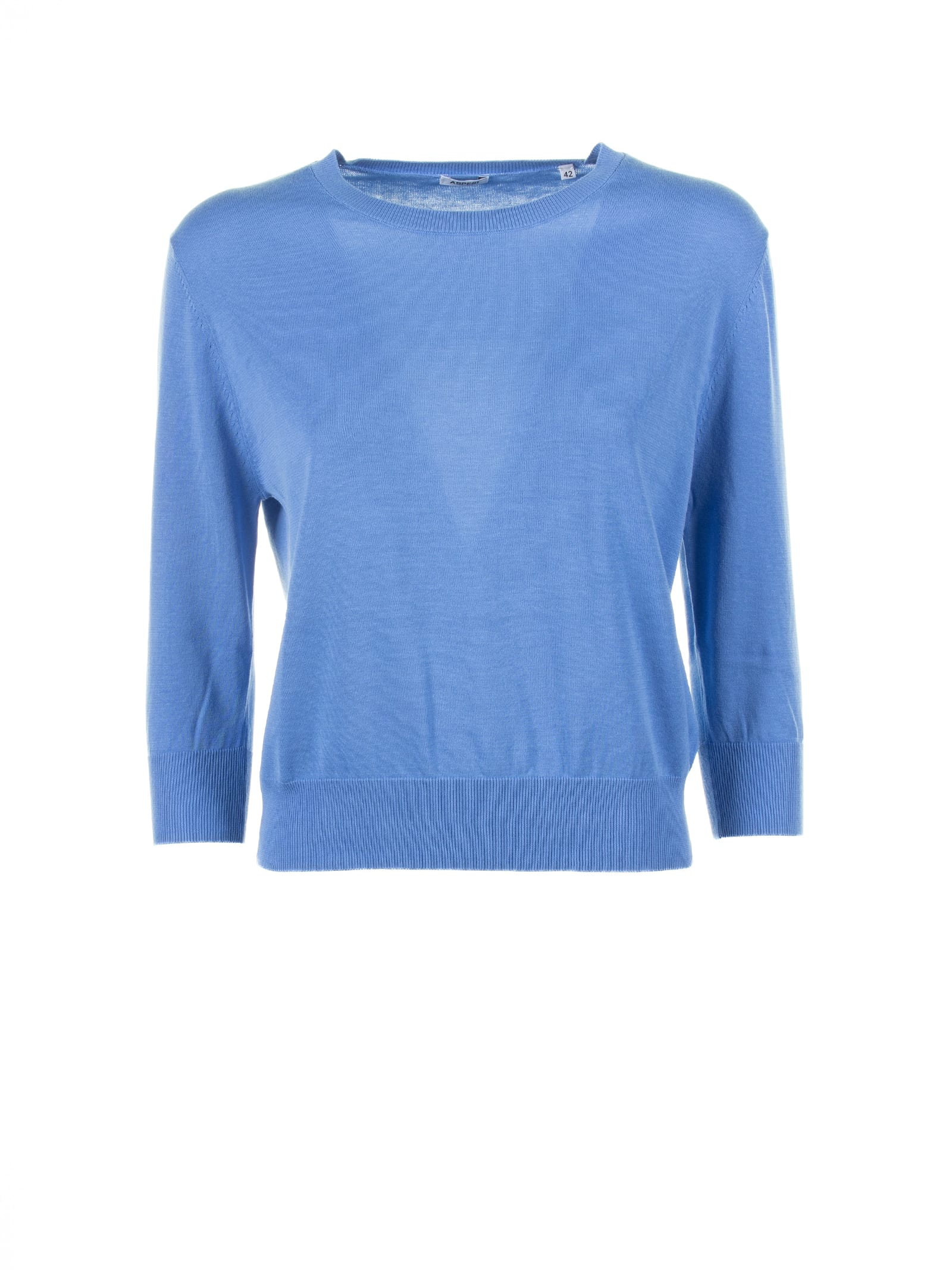 Shop Aspesi Light Blue Shirt With 3/4 Sleeves In Lavanda