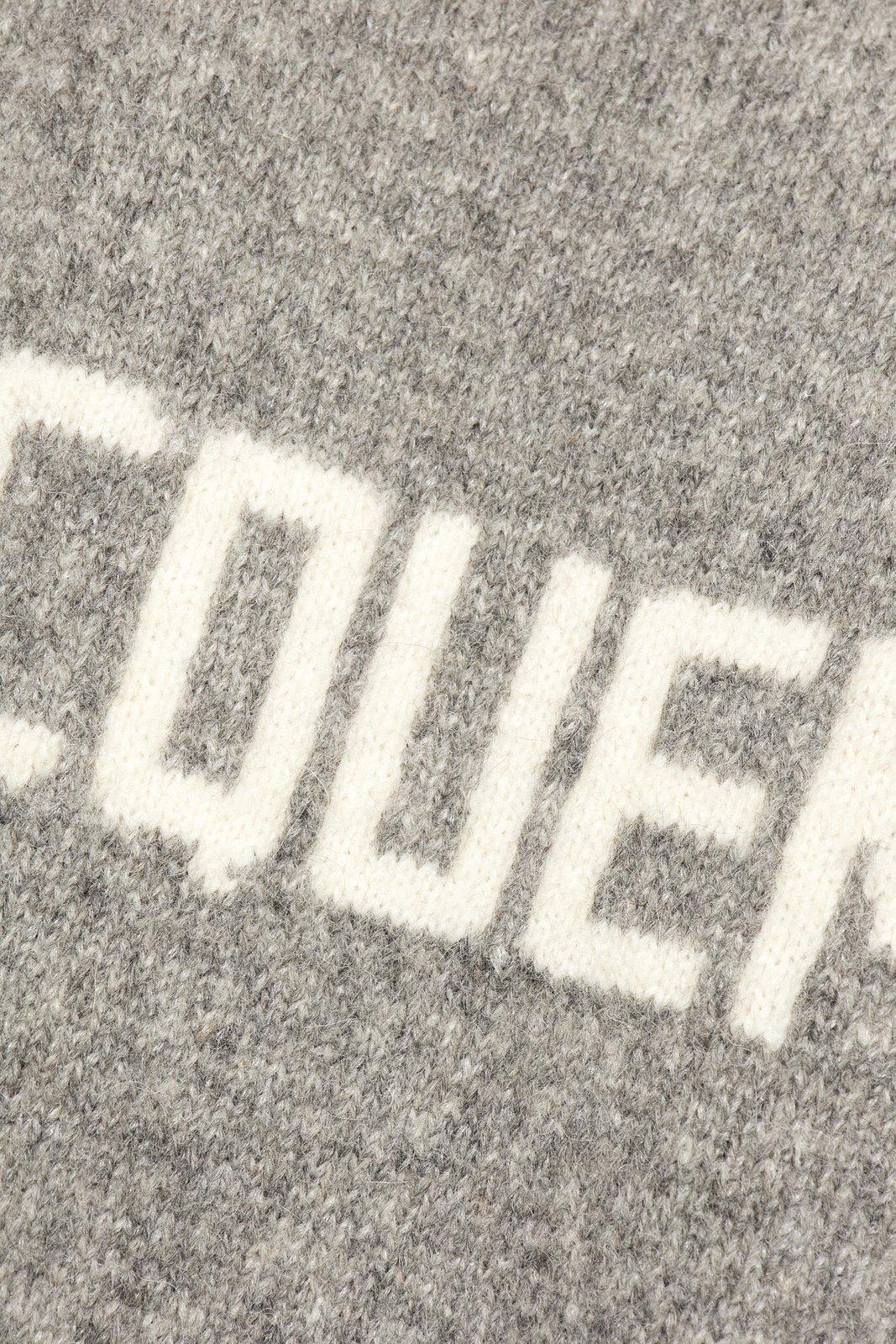 Shop Jacquemus Logo Intarsia Knit Sweater In Grigio