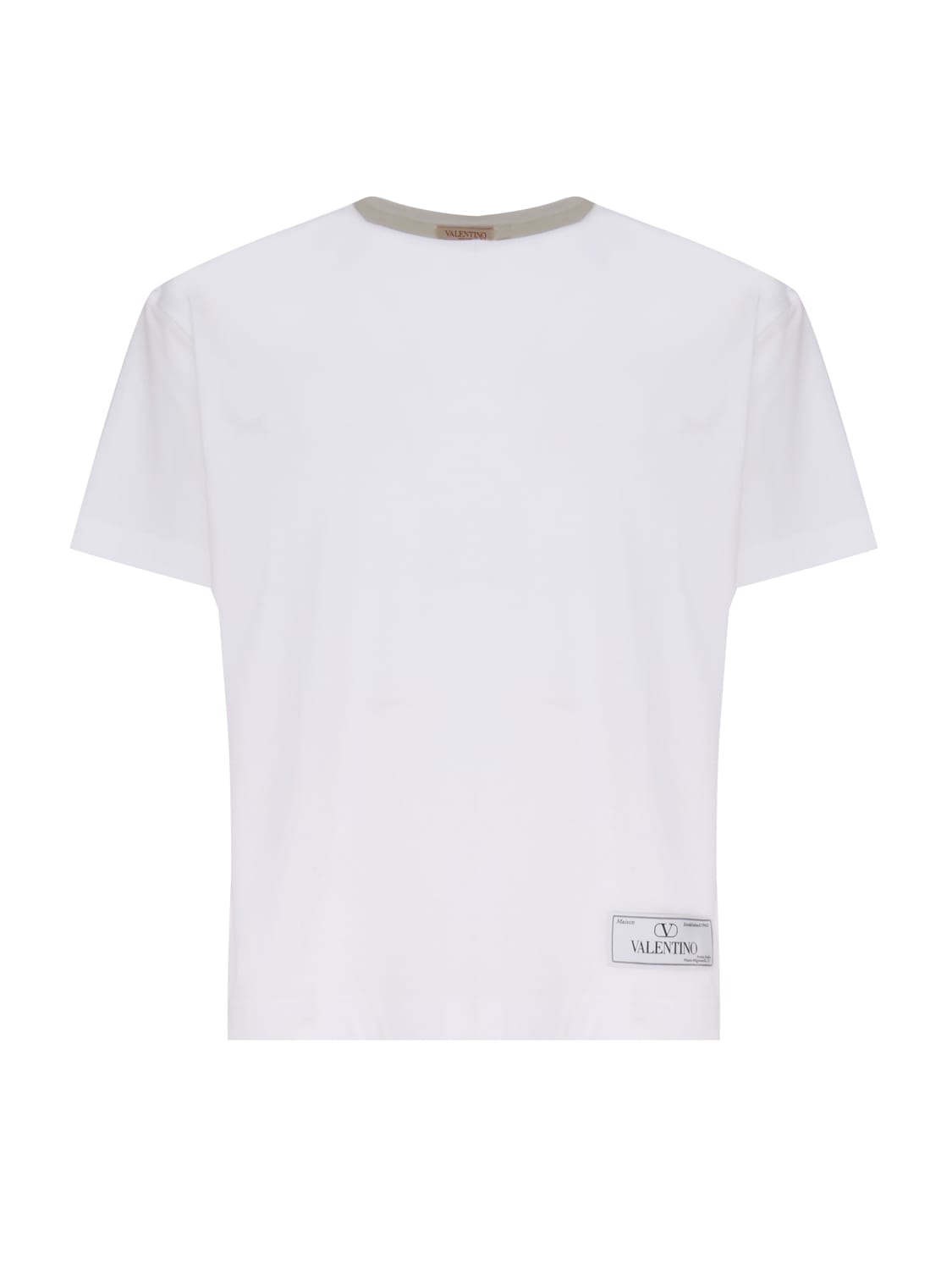 Shop Valentino Vlogo Cotton T-shirt In White