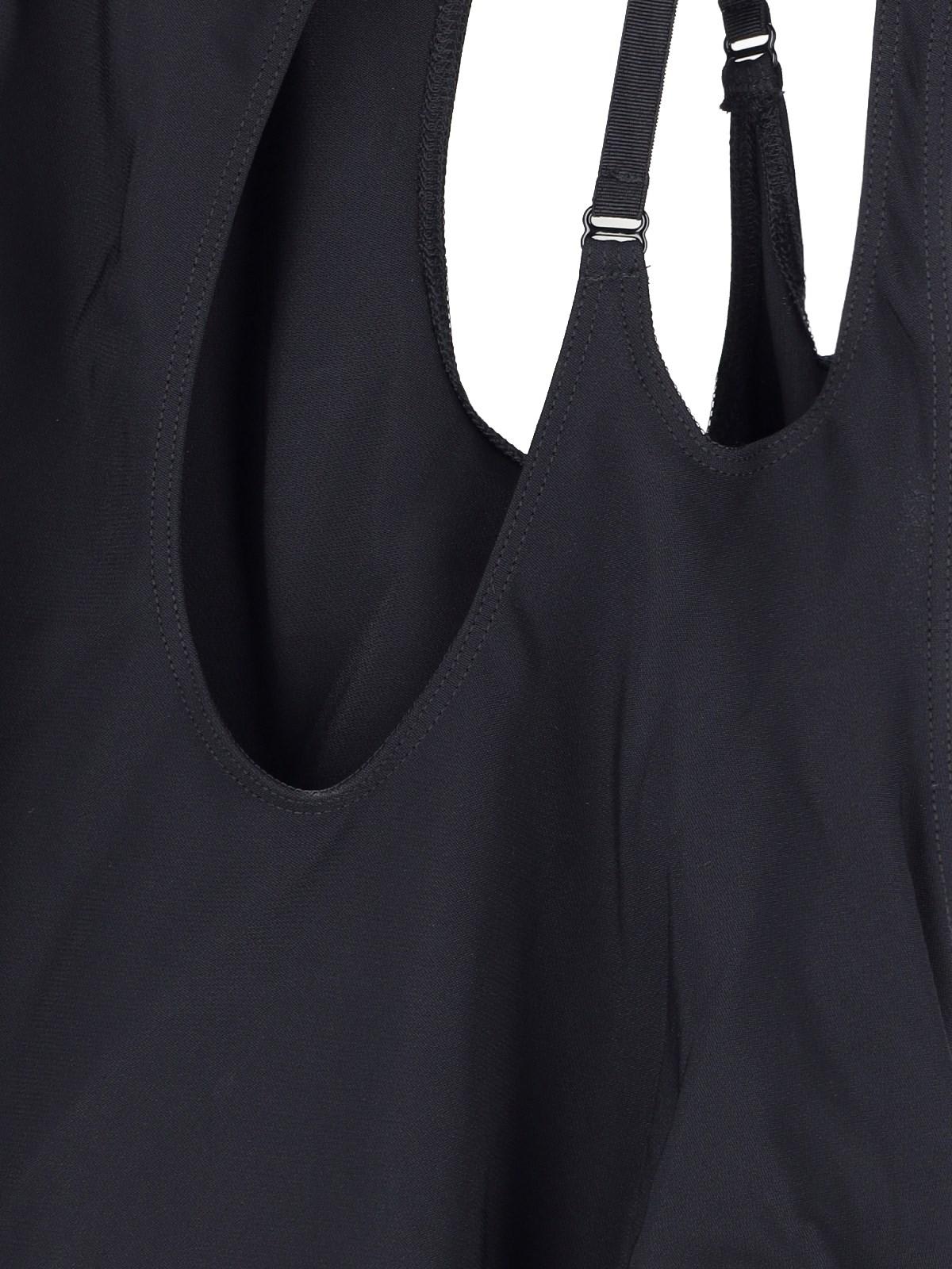 Mugler Asymmetric Dress Midi Dress In Black