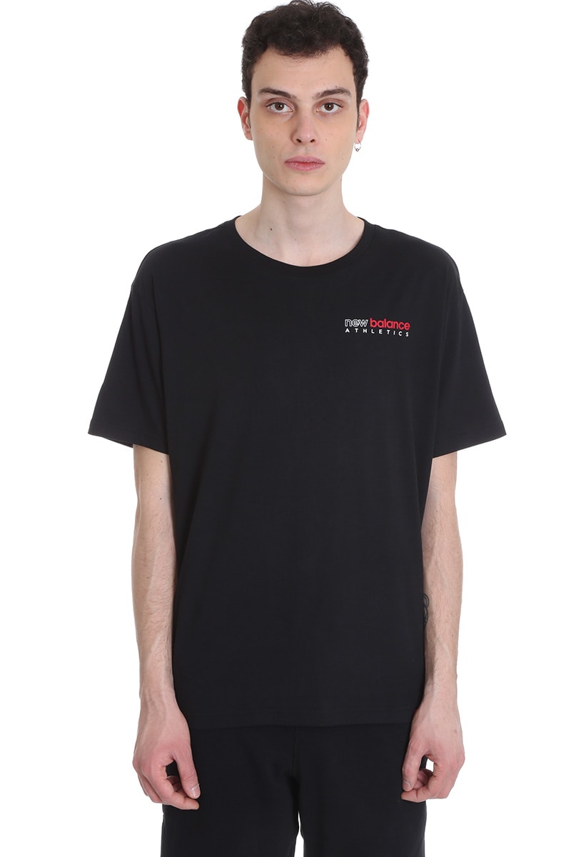 NEW BALANCE T-SHIRT IN BLACK COTTON,11401249