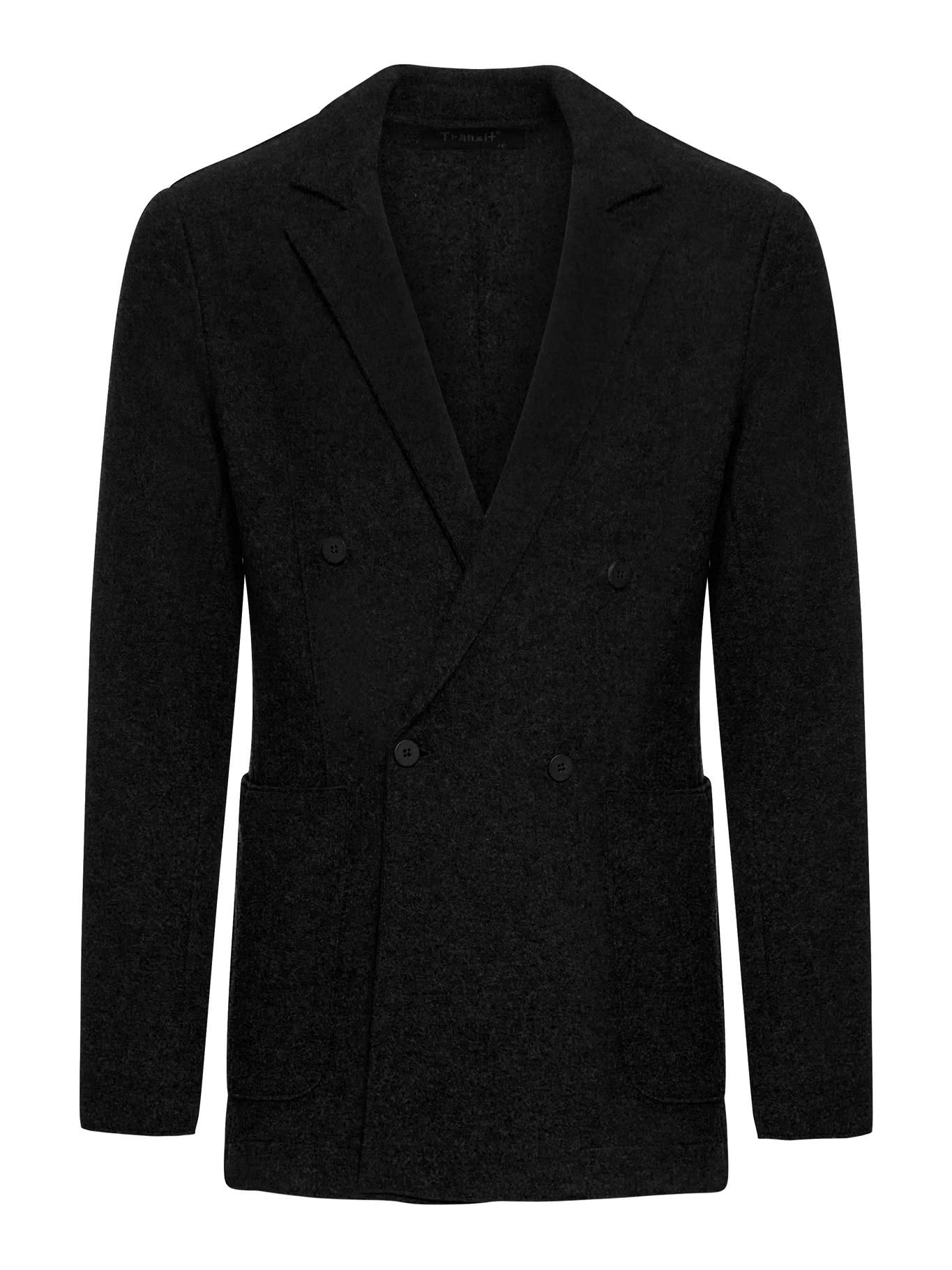 Transit Double Breasted Blazer In Black
