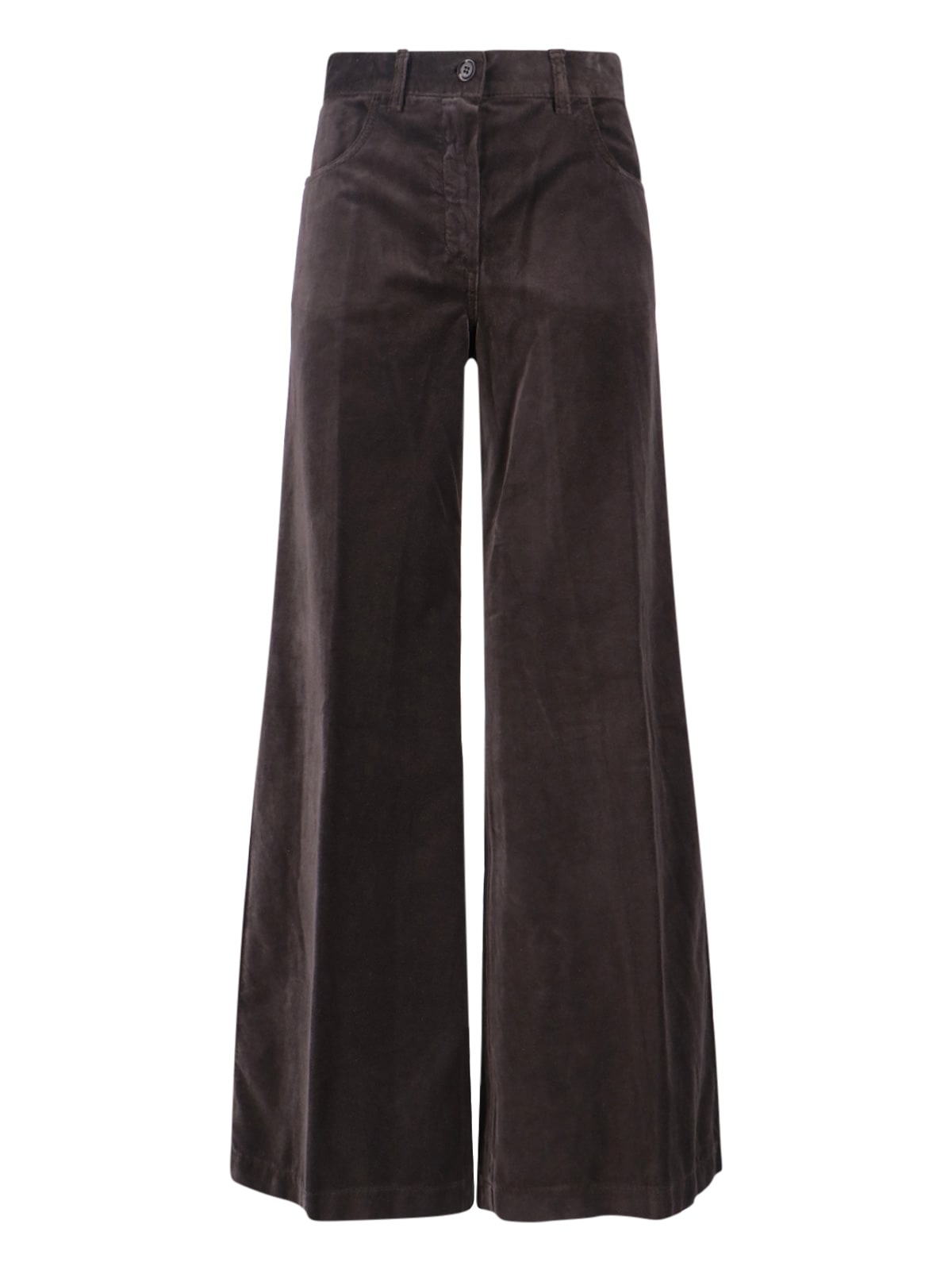 Aspesi Wide-leg Trousers Featuring Pockets In Brown