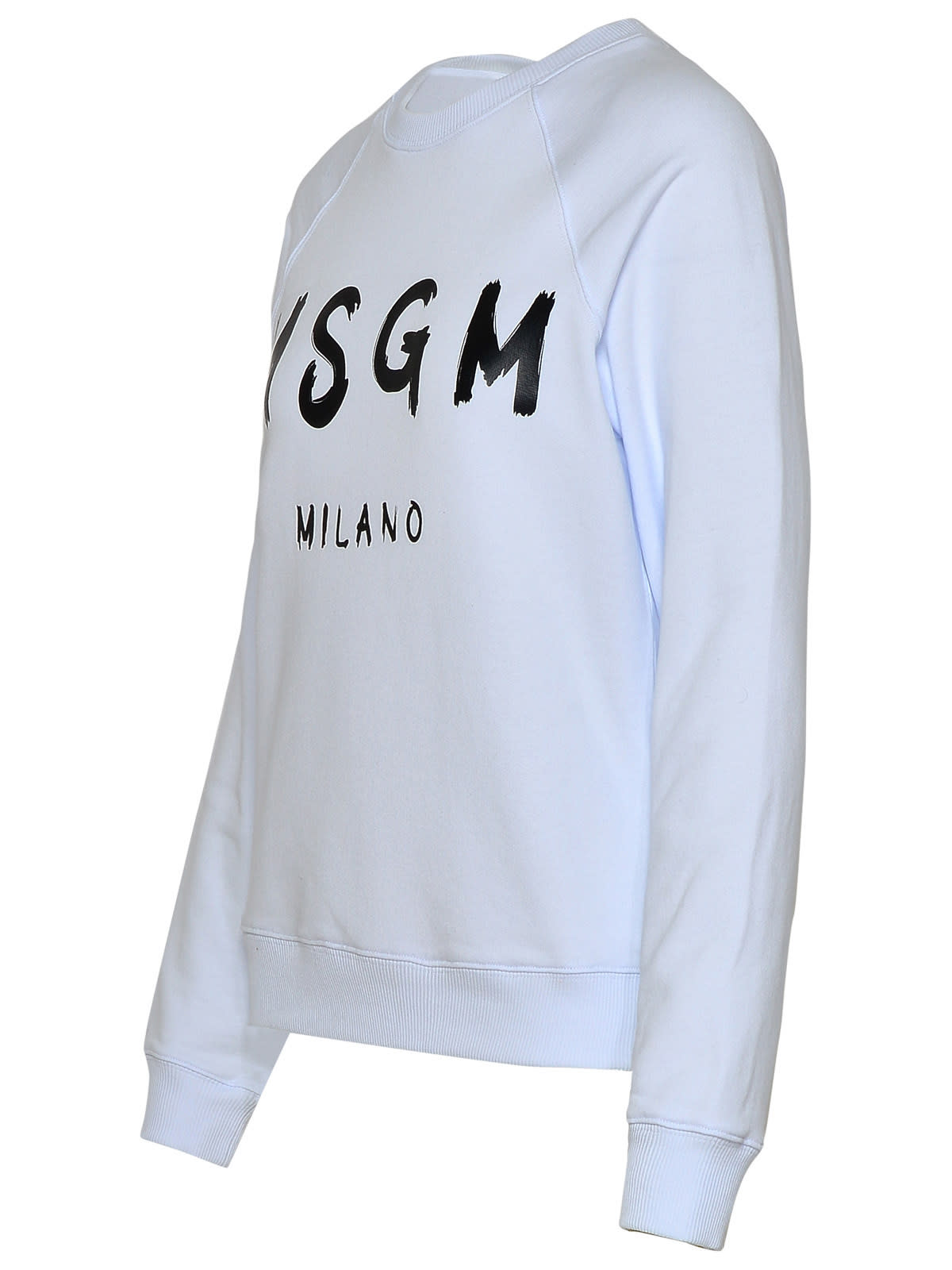 Shop Msgm White Cotton Sweatshirt In Bianco