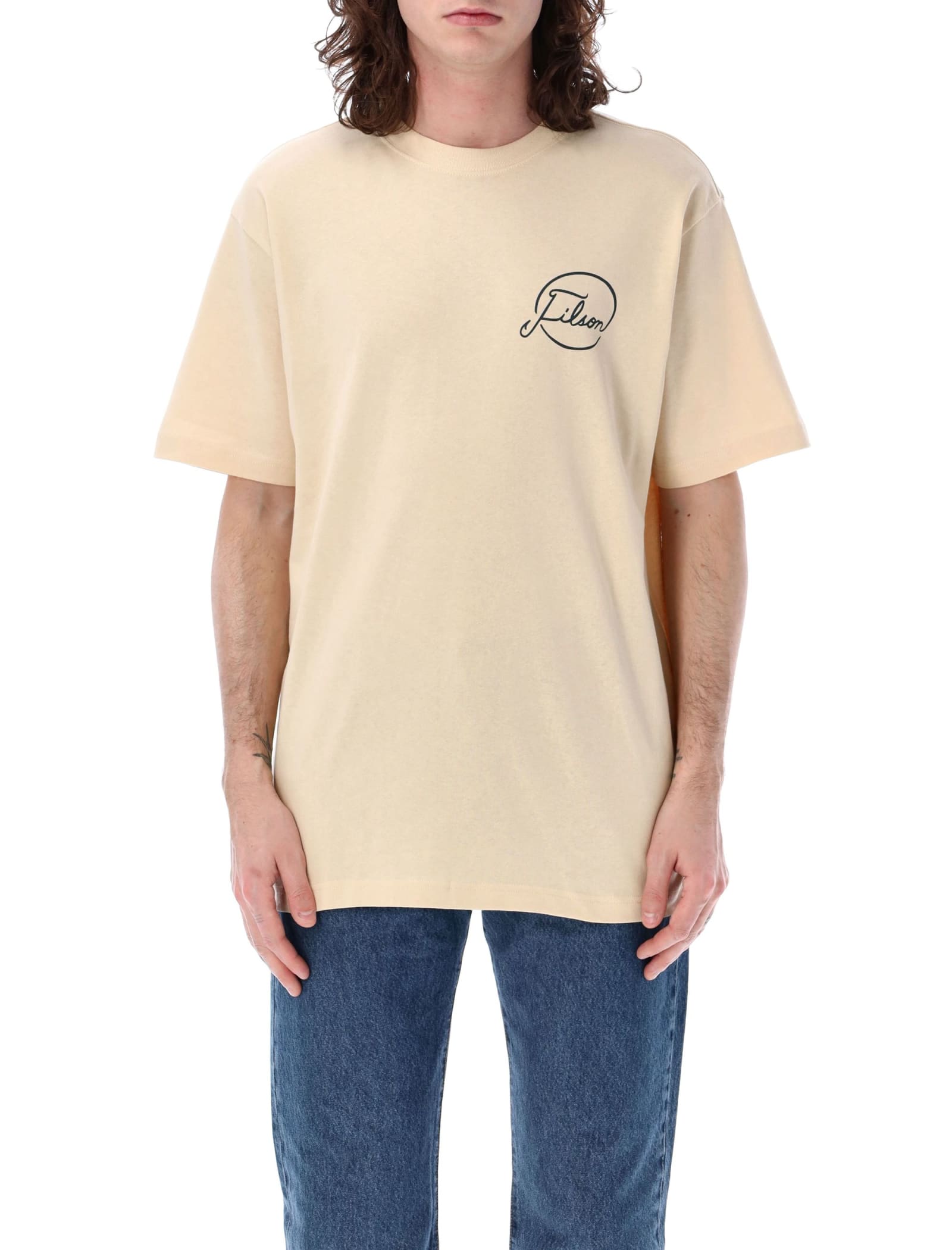 Shop Filson Pioneer Graphic T-shirt In Stone