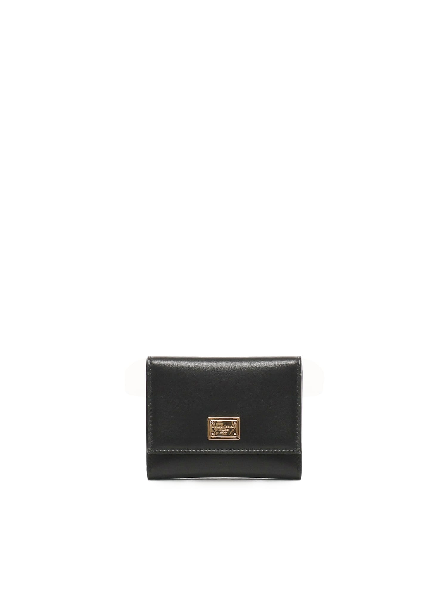 Dolce & Gabbana Plongé Calfskin Wallet In Black