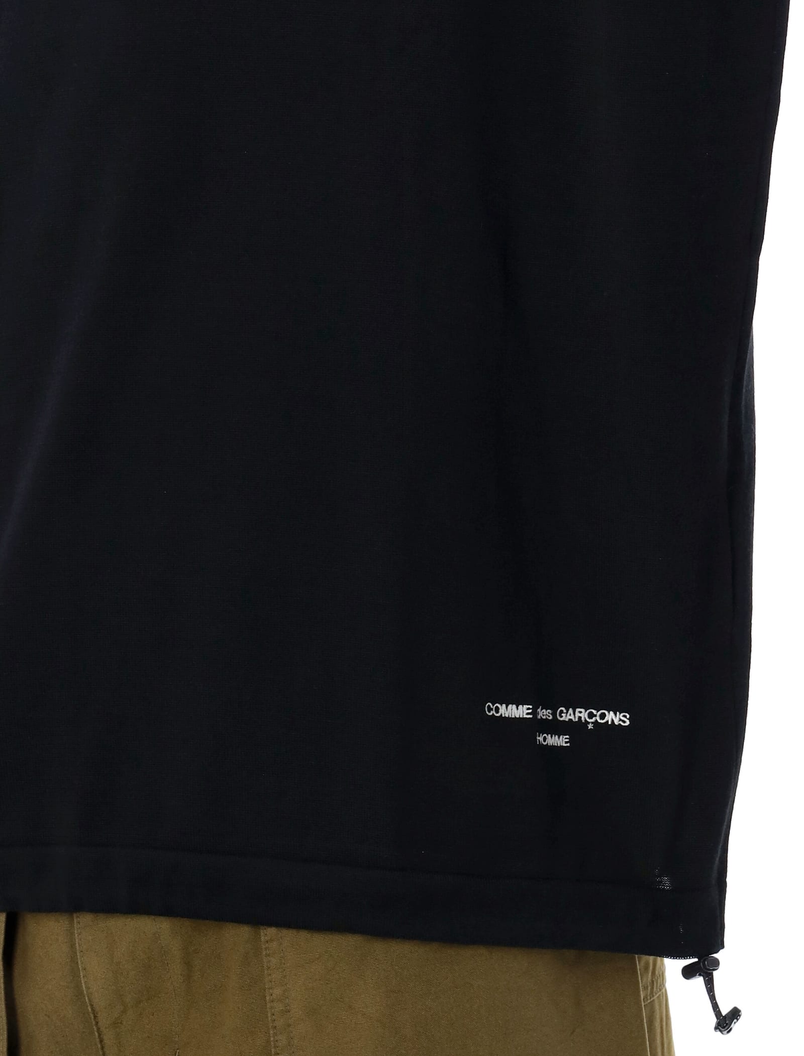 Shop Comme Des Garçons Homme Deux Knit Crewneck Drawstring In Black